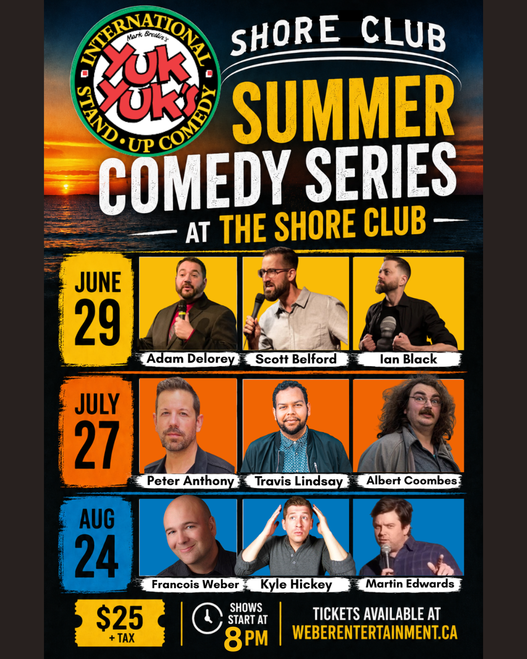 YukYuks Comedy Show June 29, July 27, Aug 24 Live at the Shore Club