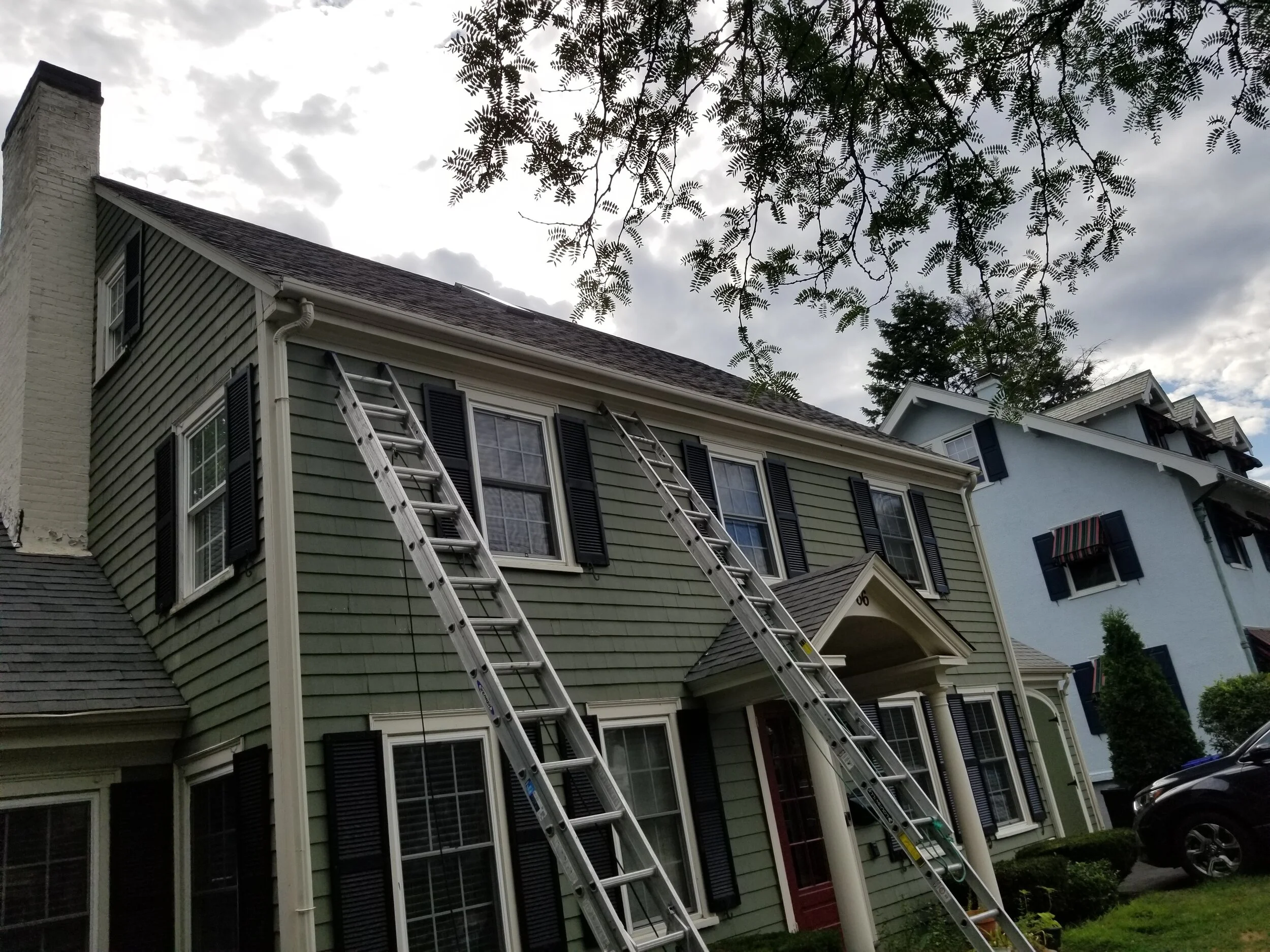 Old wooden gutter and fascia (Newton, MA)