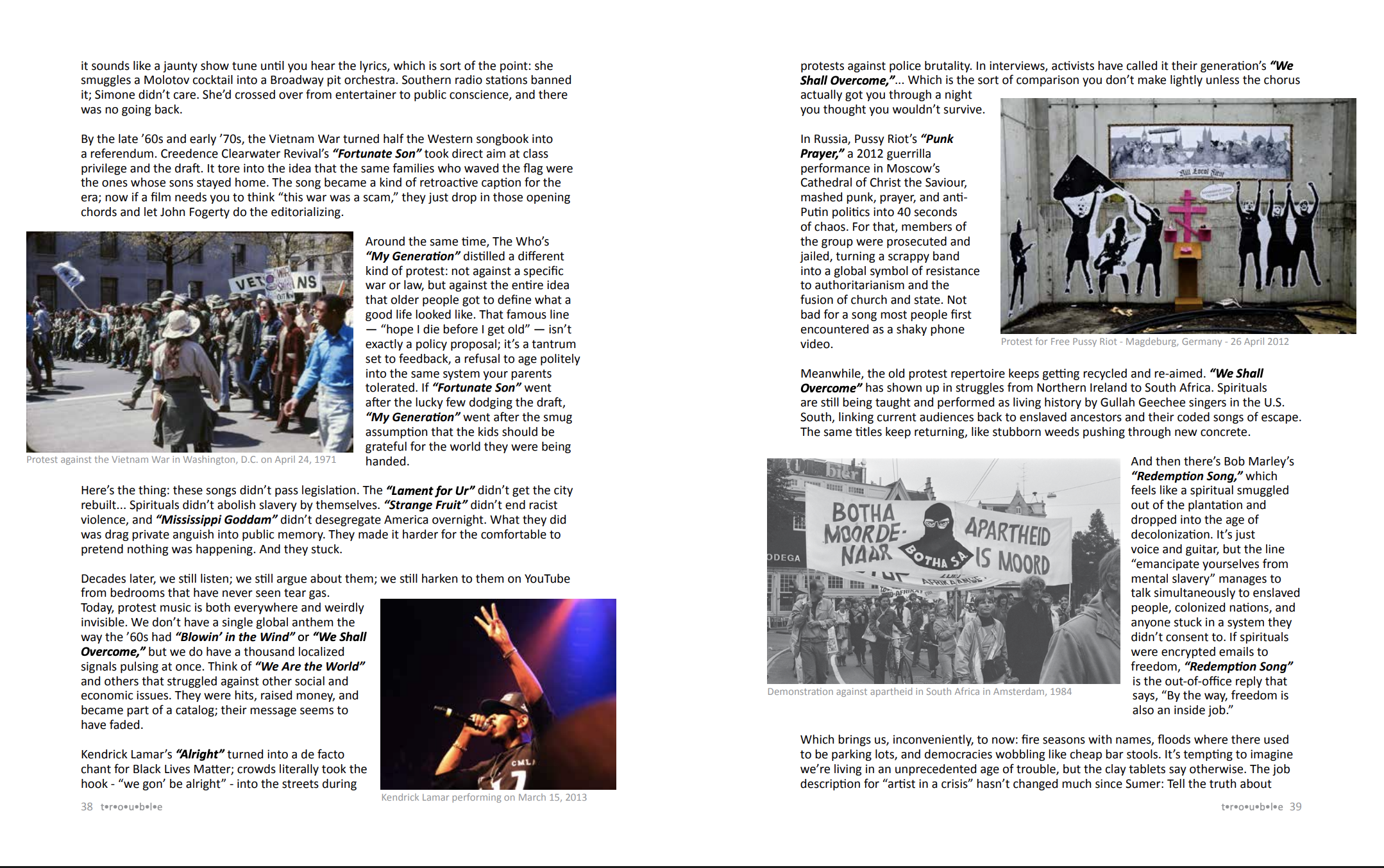 "Echoes against the Empire: Songs That Refuse to Behave" By Bruce Cathcart