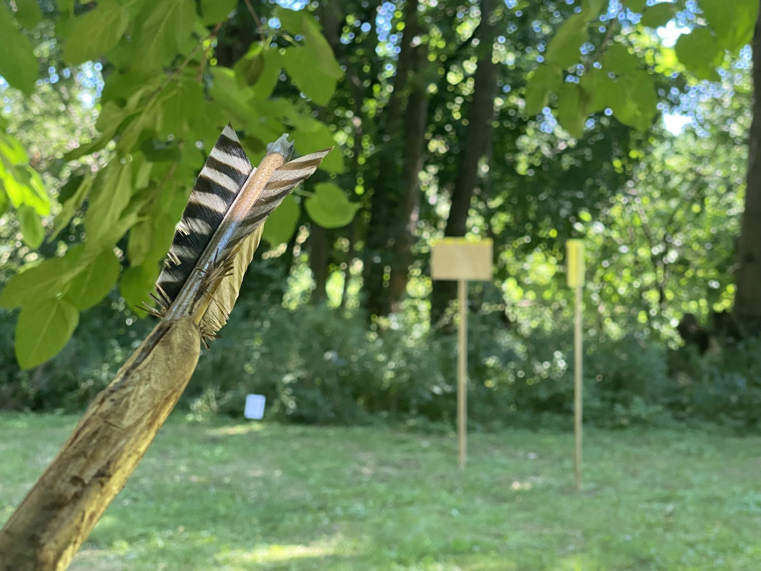 Left to right: William Stone, "Saint Sebastian"; Caterina Verde, "Two Signs Talking"