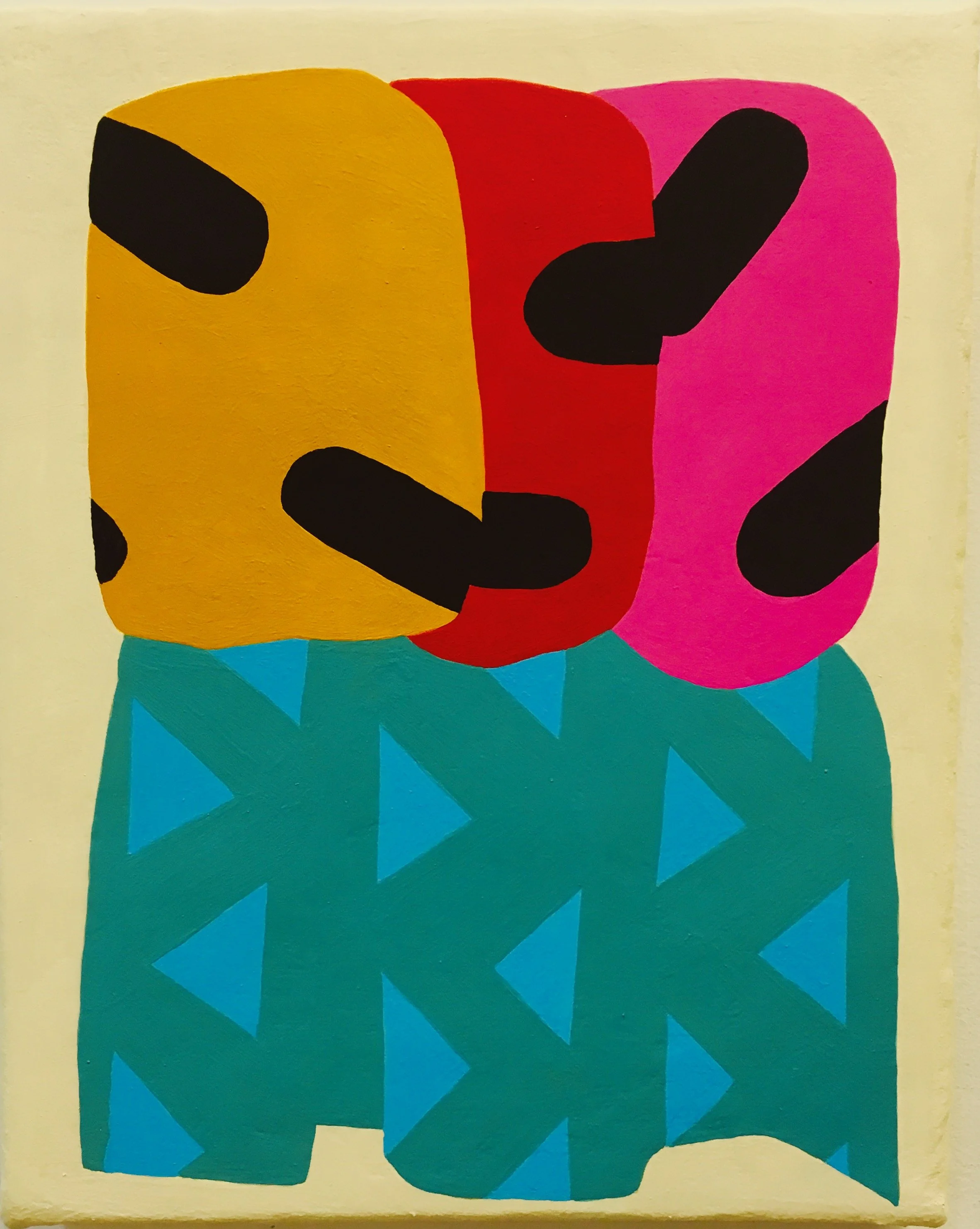 Sean Greene, "The Visit"  2016, Silica on Canvas, 10 x 8 inches. PRICE REALIZED