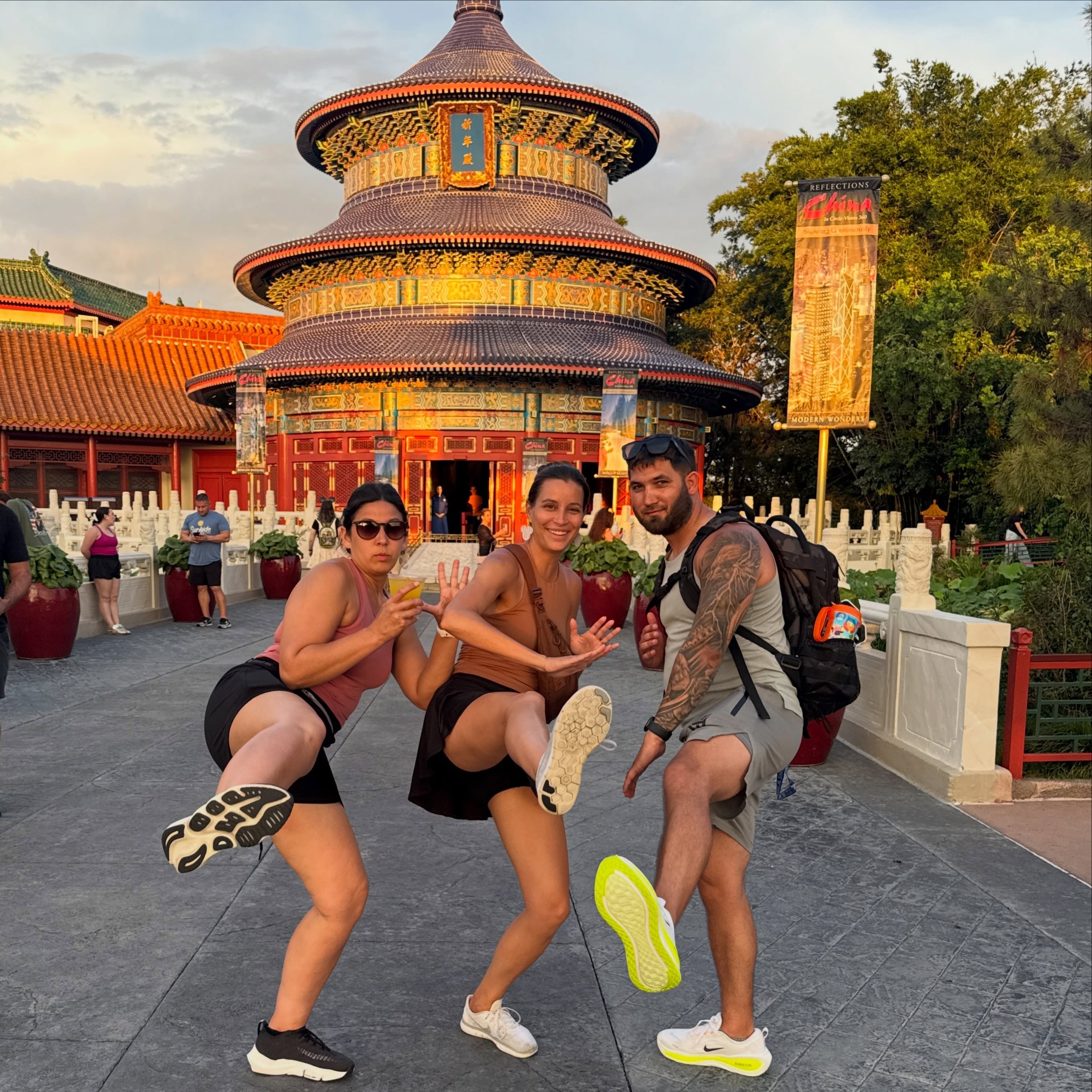 Drinking Around the World at EPCOT 🌏
Challenge completed!! 
11 shared drinks at each location ✅

Kungfu Punch in China was late in the journey. I&rsquo;m impressed by our skills.

Thanks to Nick for taking all these delightful pictures and making su