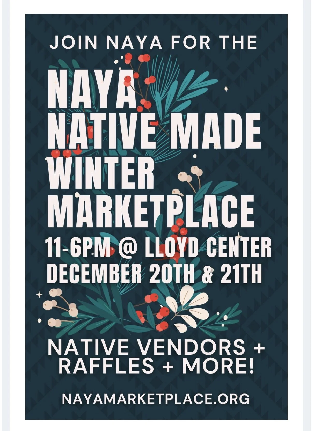 NAYA Native Made Winter Marketplace 