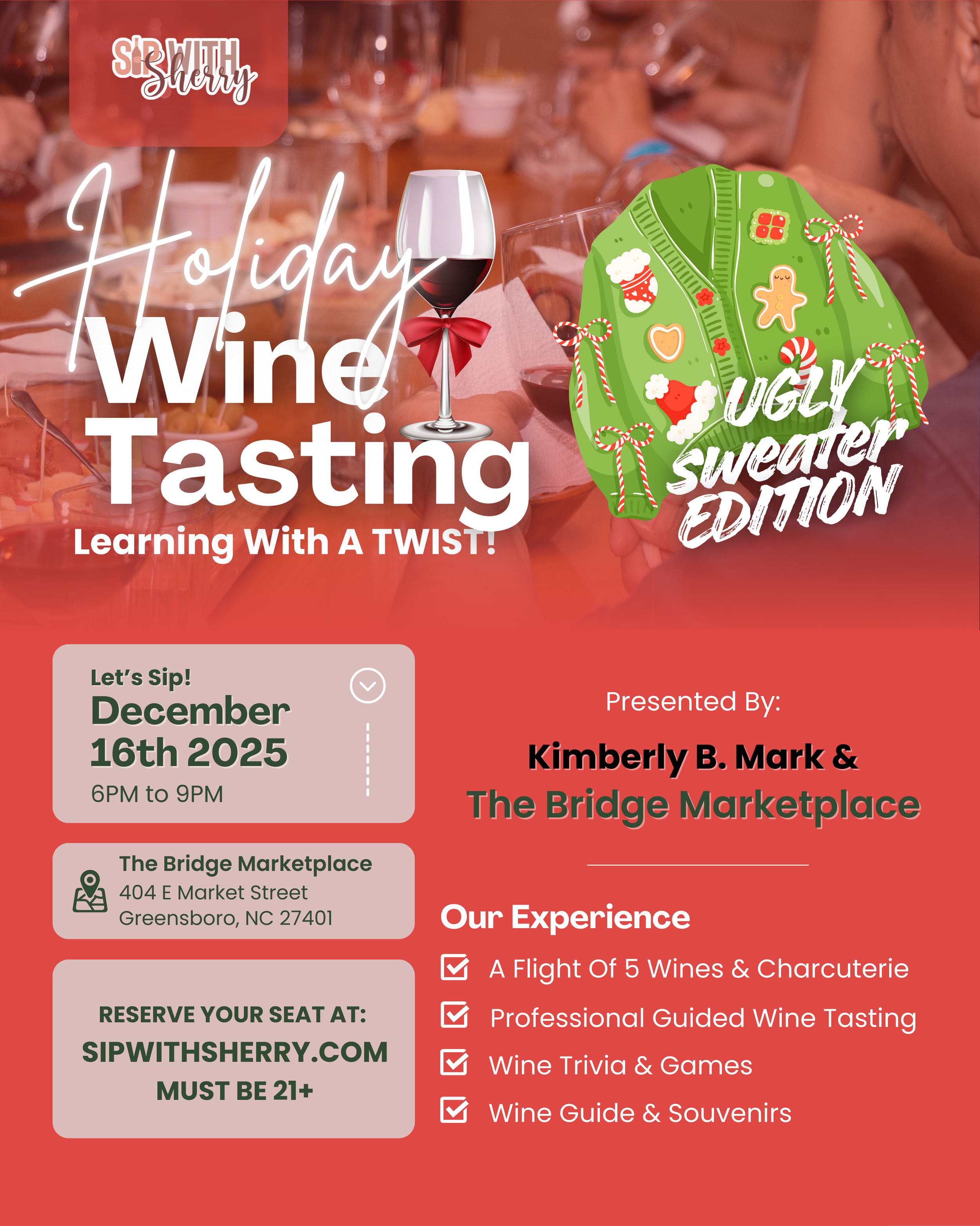 The Bridge Marketplace Presents: Ugly Sweater Holiday Wine Tasting