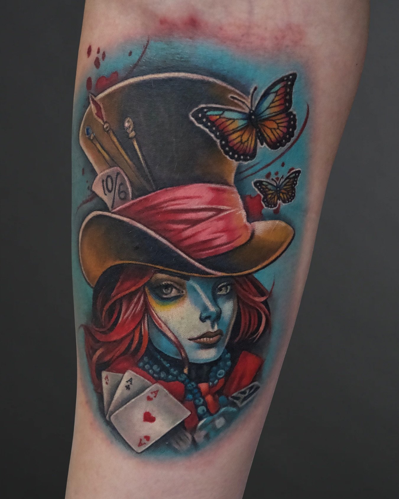 Mad Hatter portrait 🎩🃏🦋

Tattoo by @brandedredart
Book with Brandon by texting 602-688-2534 or online at www.redarttattoopiercing.studio

#tattoo #tattoos #tattooartist #tattooshop #tattoostudio #colortattoo #realismtattoo #portraittattoo #tattooe