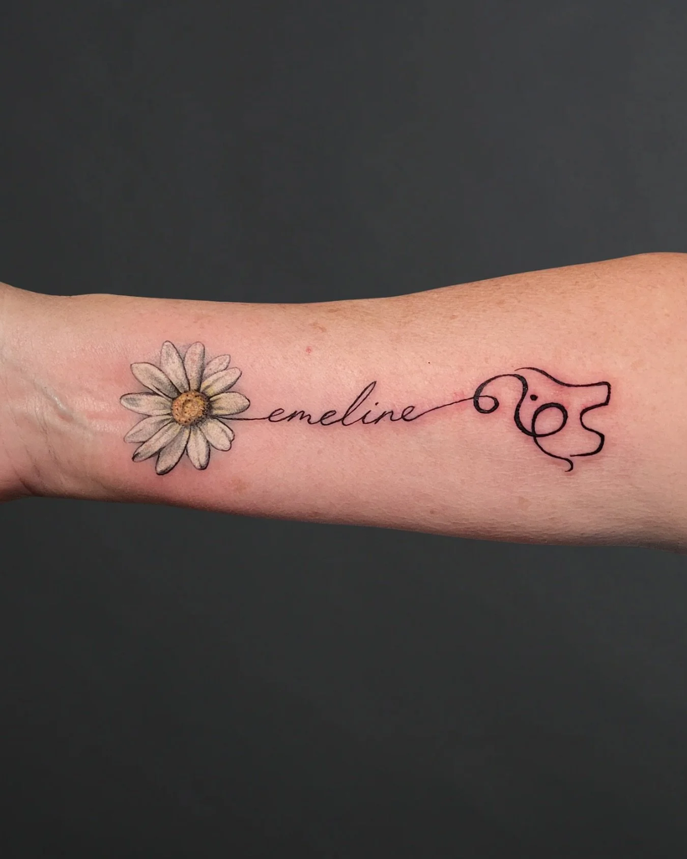 Sweet and simple 🌼

Tattoo by @_kc_tattoos
Book with Casey by texting +1 (480) 648-9872 or online at www.redarttattoopiercing.studio

#tattoo #tattooartist #finelinetattoo #smalltattoo #nametattoo #daisytattoo #colortattoo #arizonatattoo #mesa #phoe
