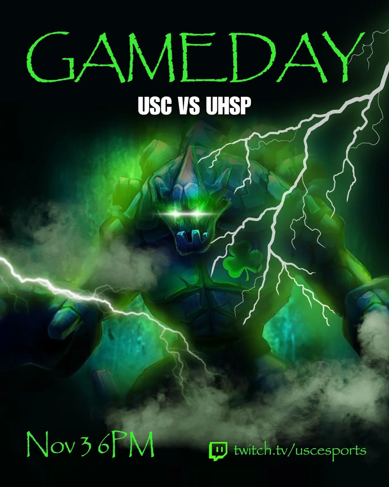 😎🔥 THE REAL LEAGUE OF LEGENDS WAS INSIDE OF US ALL ALONG‼️‼️

Support our LoL team on Monday as they face the University of Health Sciences &amp; Pharmacy St. Louis Eutectics by coming to our Twitch stream! IT WILL BE A BANGER 😱🤩🥶

#usc #uscespo