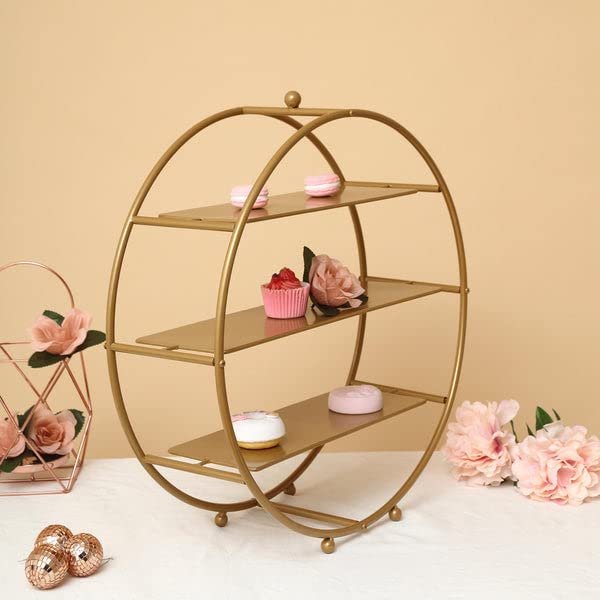 GOLD DESSERT DISPLAY - ROUND
