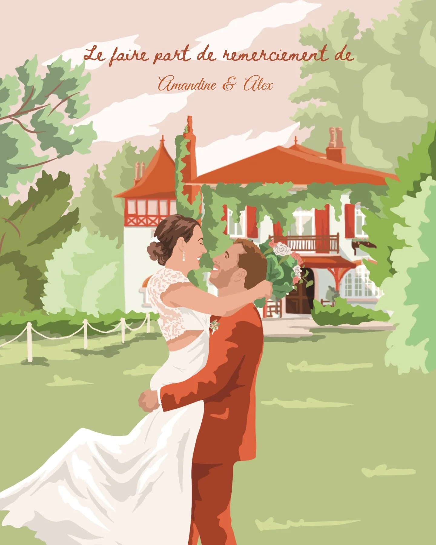 Le fil conducteur du mariage d&rsquo;Amandine &amp; Alex ? 
La papeterie 💌

Couleurs chaudes, ambiance automnale&hellip; Je suis entr&eacute;e dans leur univers pour tout imaginer : le faire-part, le panneau de bienvenue, puis les remerciements ❤️

