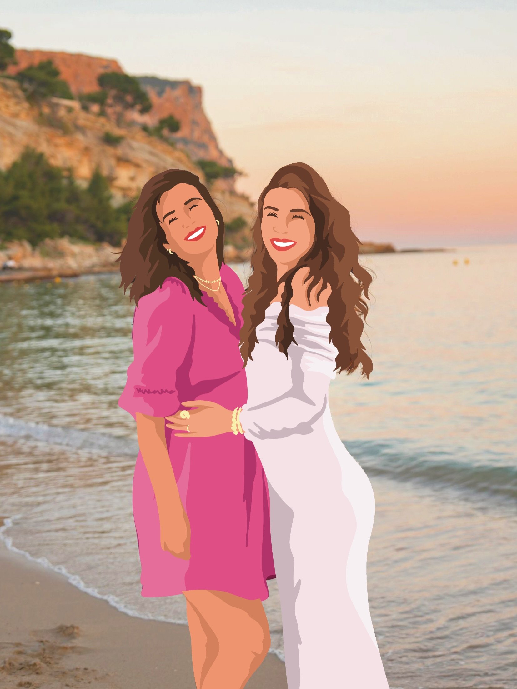 Bestie 💕 Dessiner nos plus beaux souvenirs de vacances &hellip; 💕 💭 

Je me suis amus&eacute;e &agrave; cr&eacute;er le m&ecirc;me format que pour mes looks du S&eacute;n&eacute;gal hihi 🫣

Photos : @mysweetcactus 

#meilleureamie #cadeauamitie #