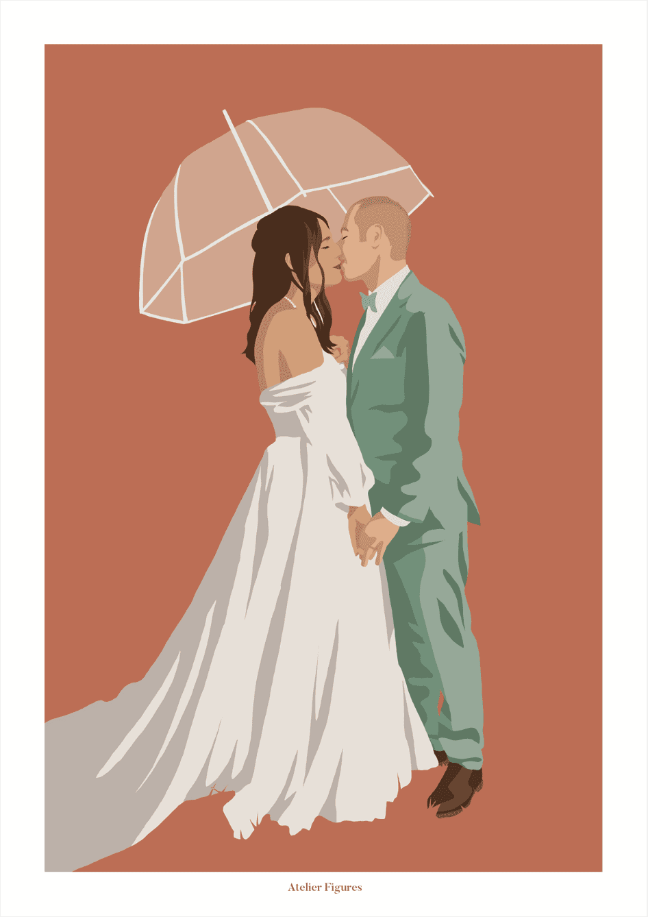 Illustration couple mariage