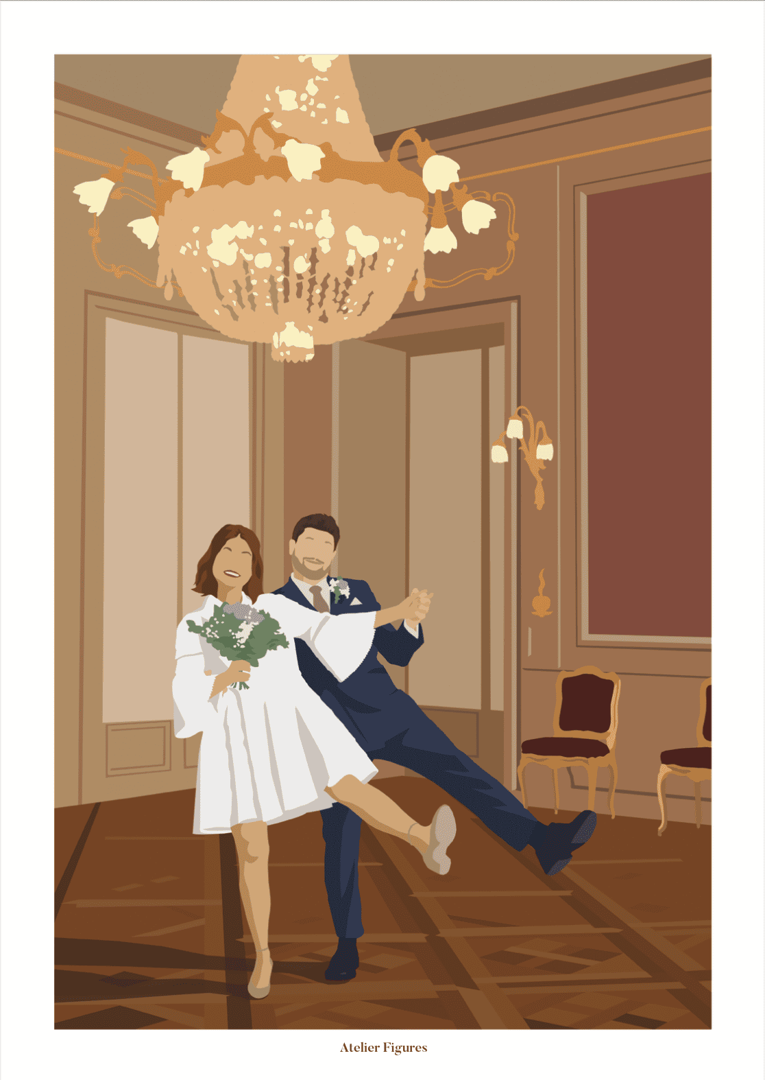 Illustration couple mariage