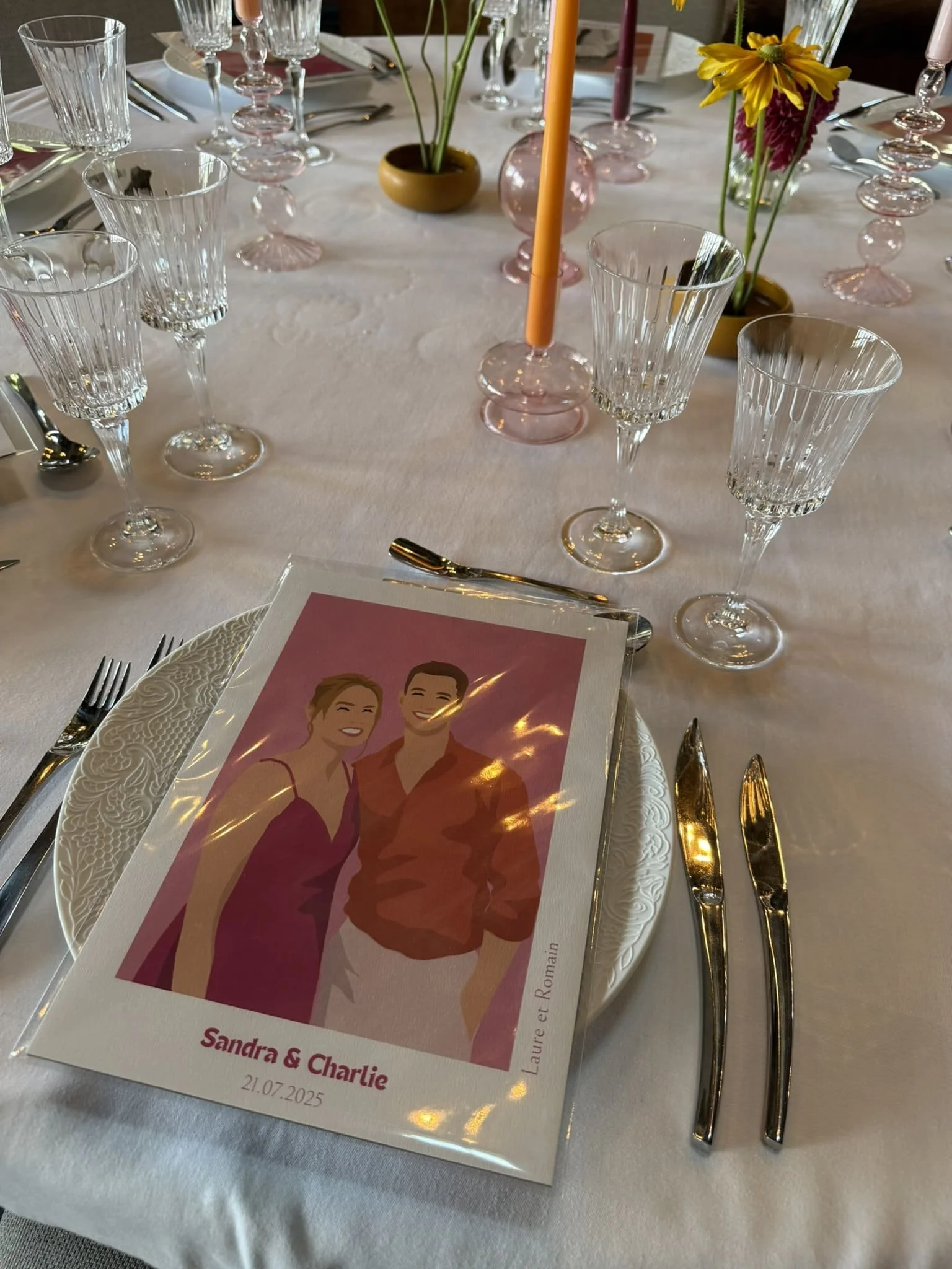 Marques places invités mariage