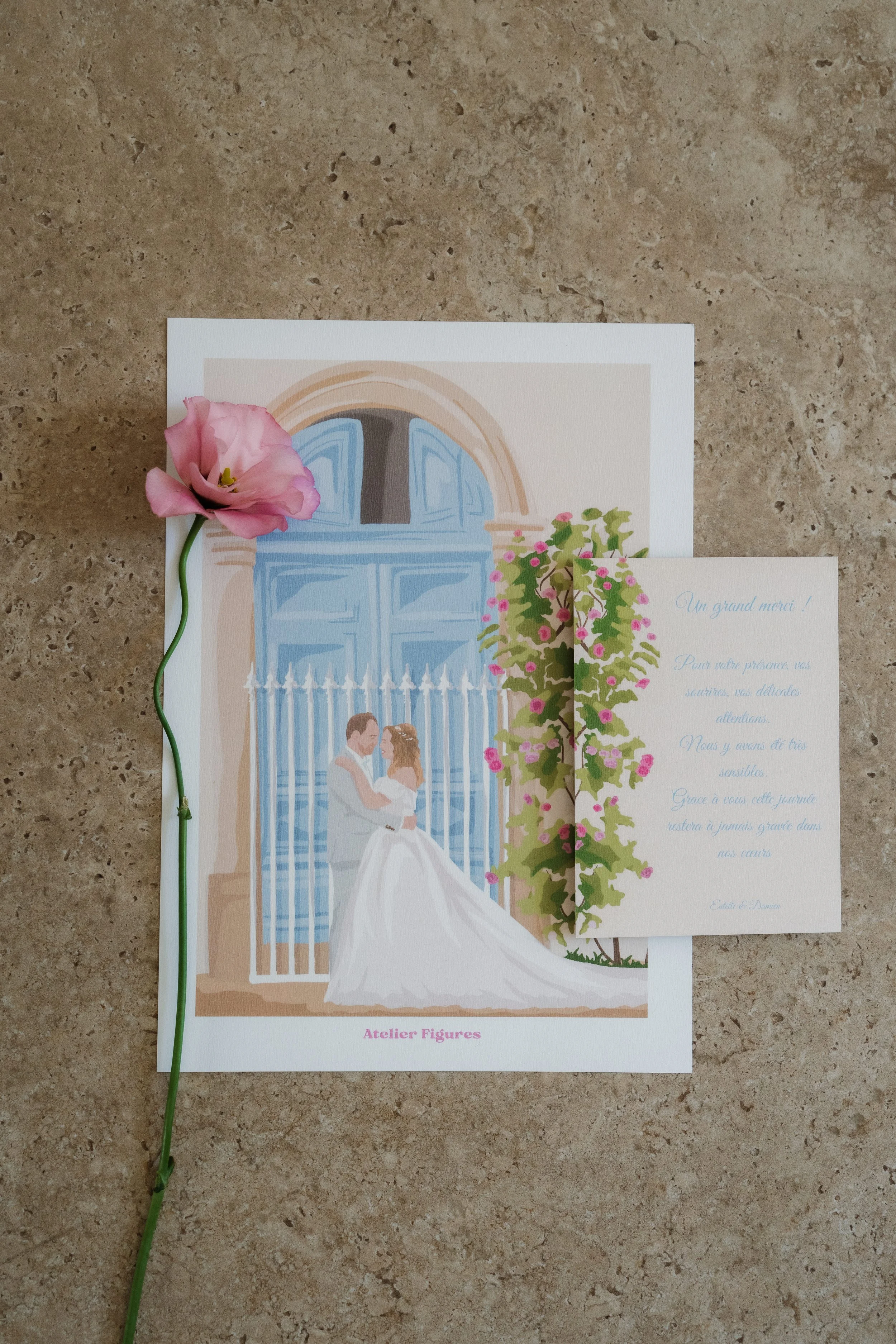 Illustration faire part mariage