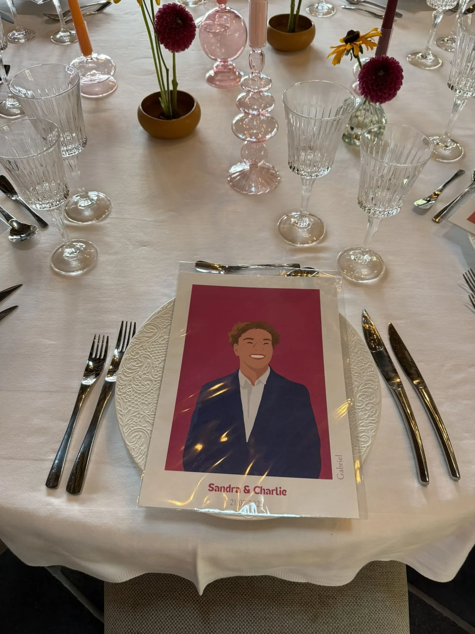 Marques places pour invités mariage
