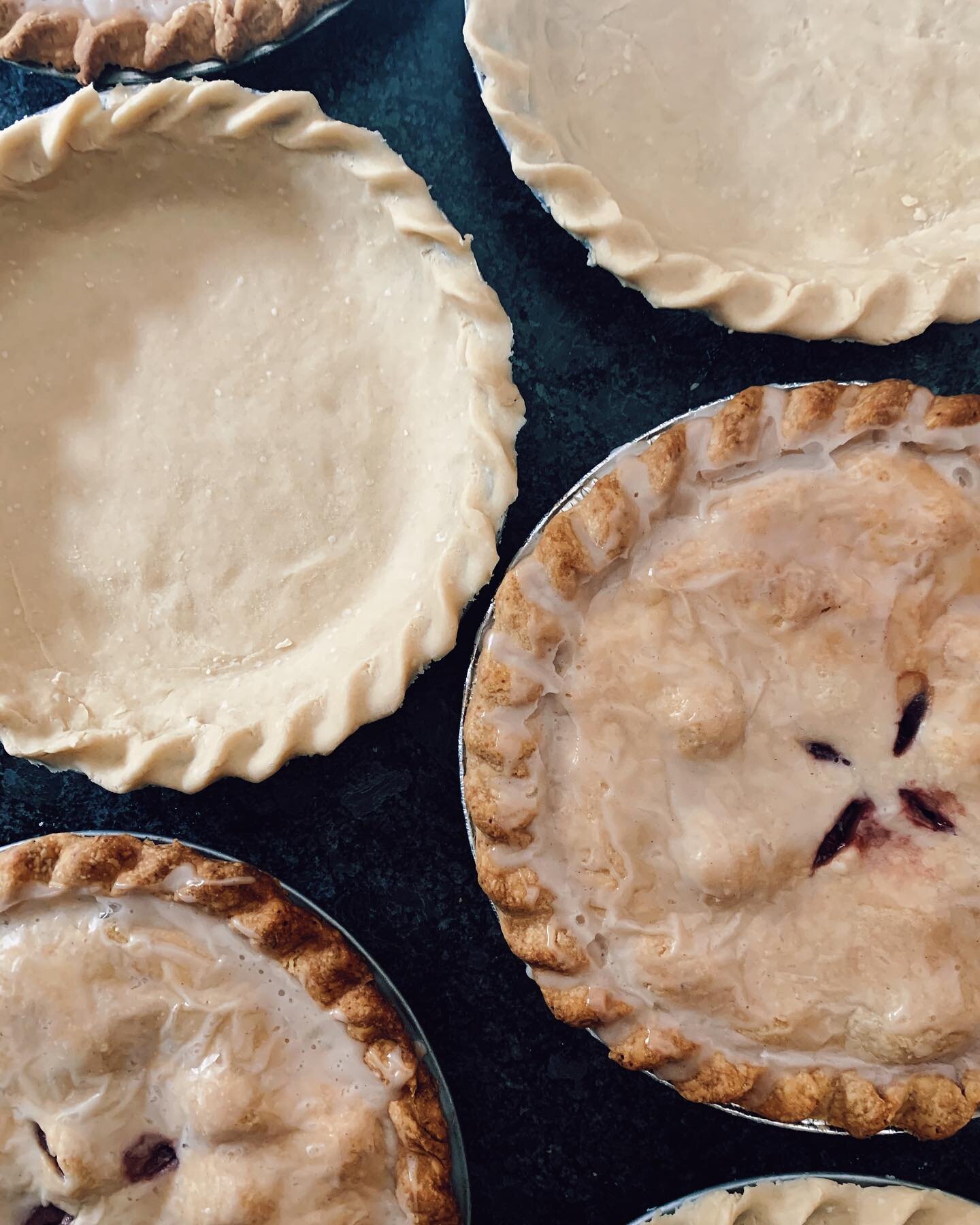 Abundance of glazed raspberry nectarine pies 🥧 this week