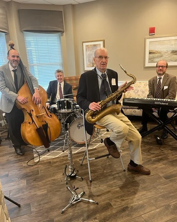 Continuo Jazz Quartet- the best in Fairfield County playing Big Band music. 🎵#sax #piano#bass #drums#jazzquartet #bigband #selleckswoods #darien #swing #jazzmusicians