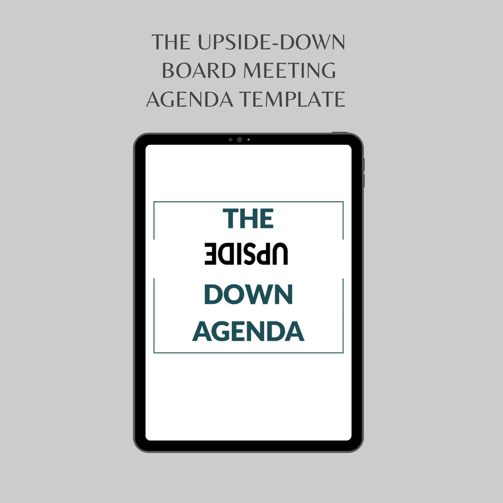 Upside Down Board Agenda Template How To Video One Nine Design Nonprofit Template Shop