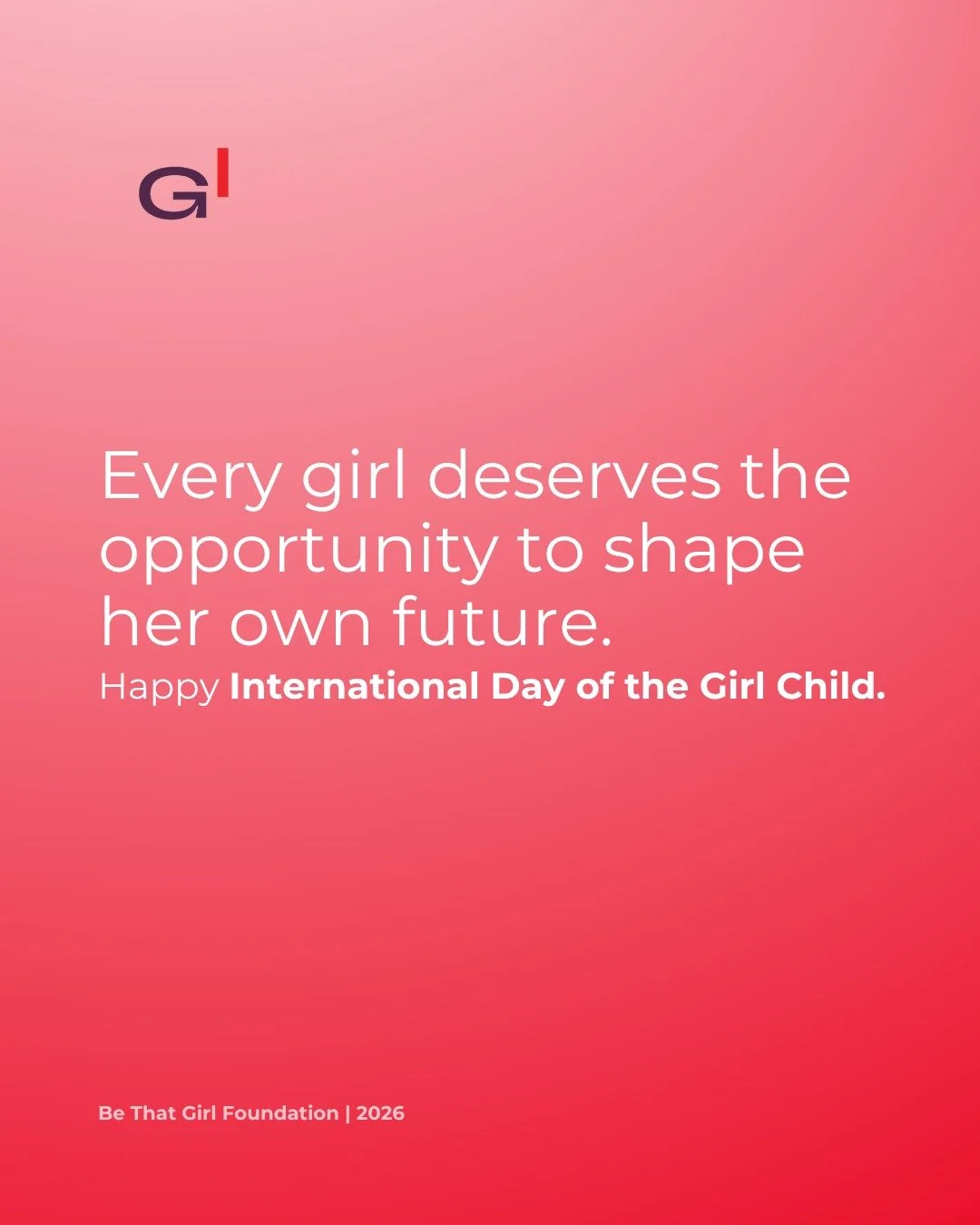 Every girl deserves the opportunity to shape her own future.

This International Day of the Girl Child, we&rsquo;re celebrating the power of connection. Education opens doors. Mentoring can help girls build the skills, confidence and support to decid