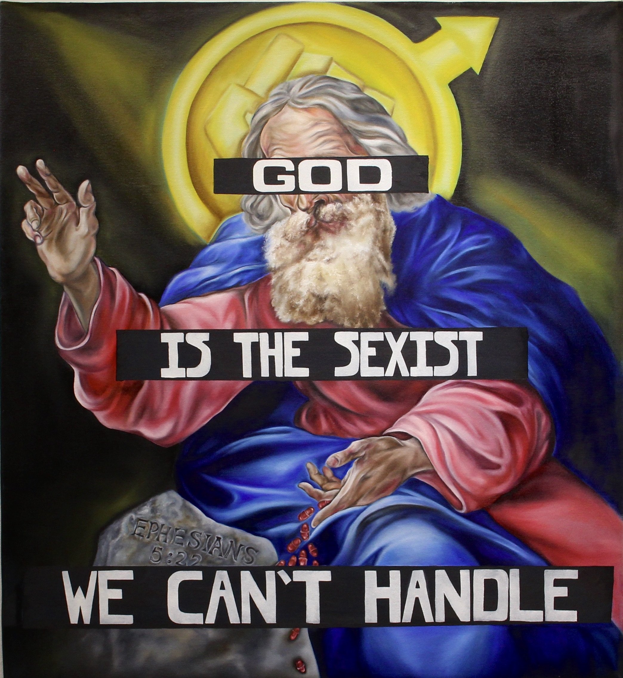 It All Comes Back to HIM (2020) - oil on canvas - 35" x 38"