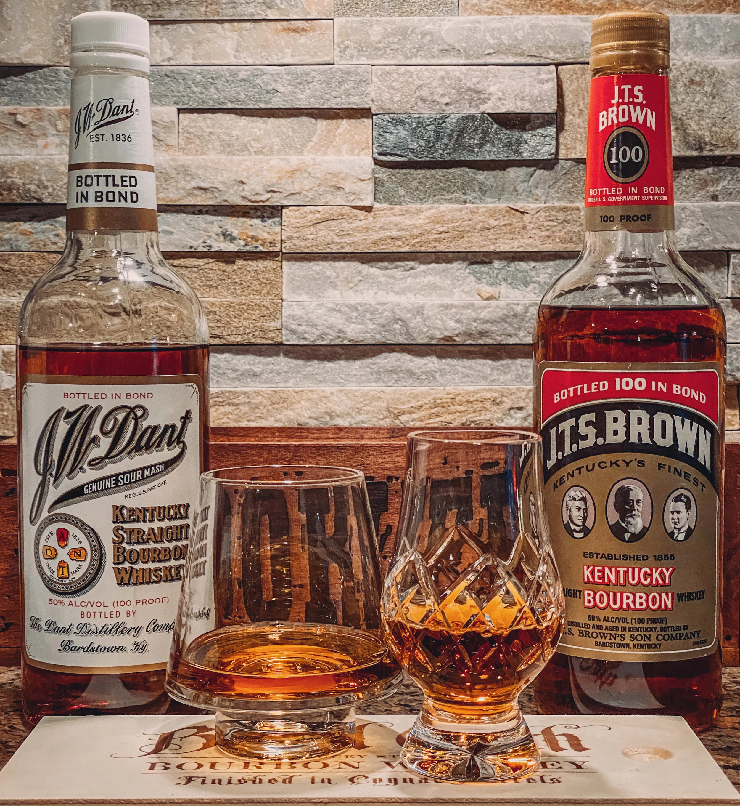 J.T.S. Brown Bottled-in-Bond Vs. J.W. Dant BiB