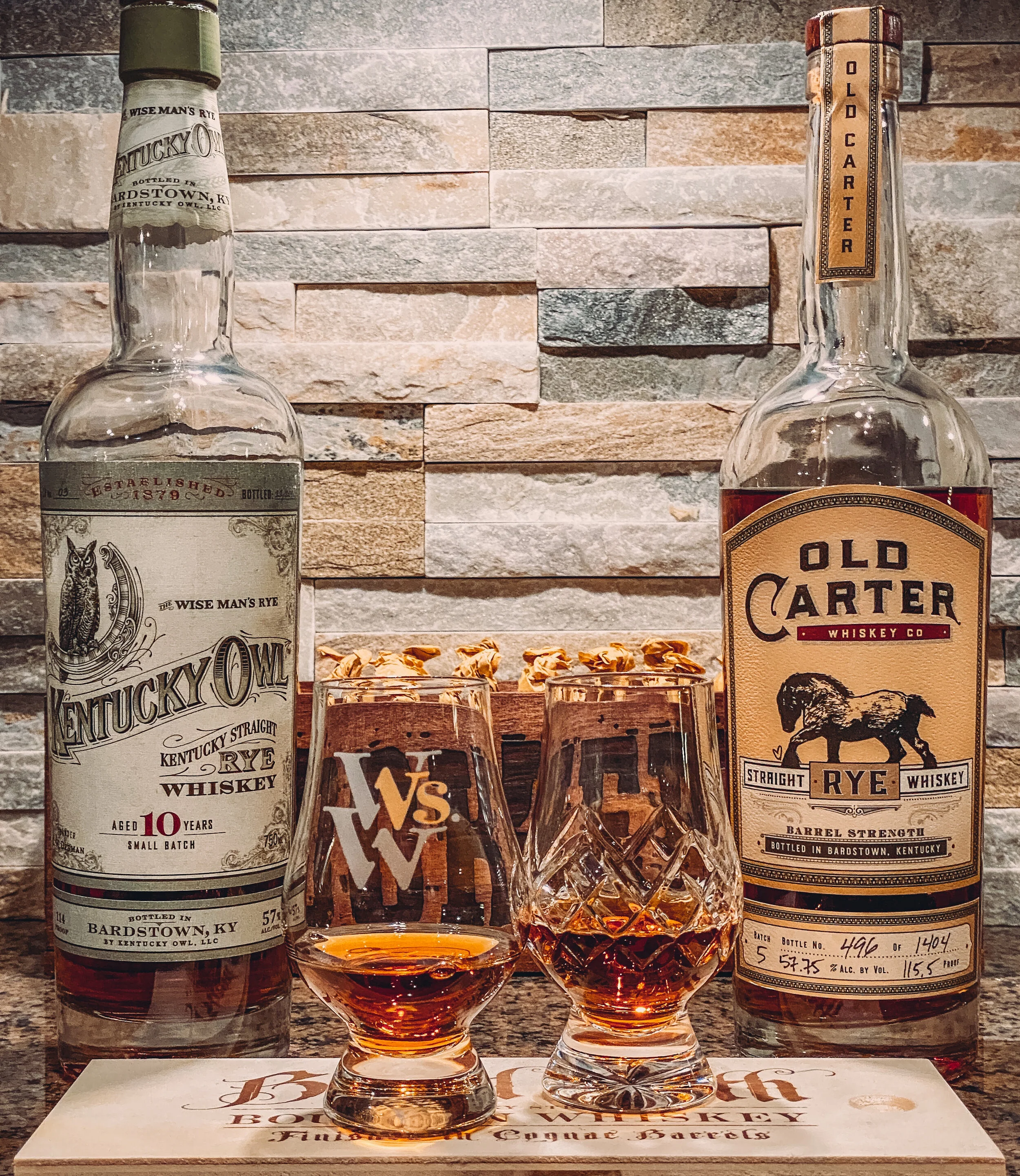 Kentucky Owl Rye (Batch 3) Vs Old Carter Rye (Batch 5)