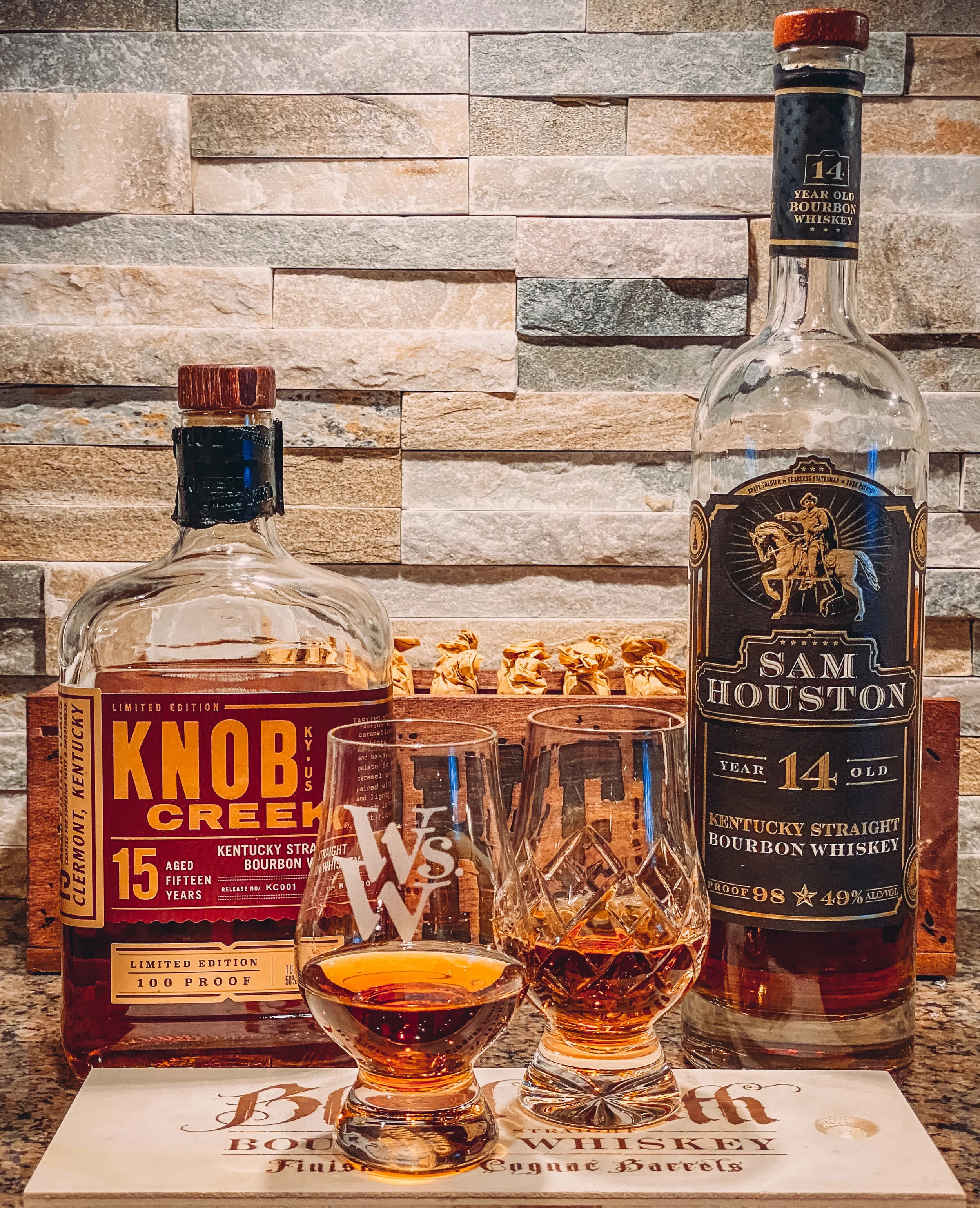 Sam Houston 14yr Vs. Knob Creek 15yr