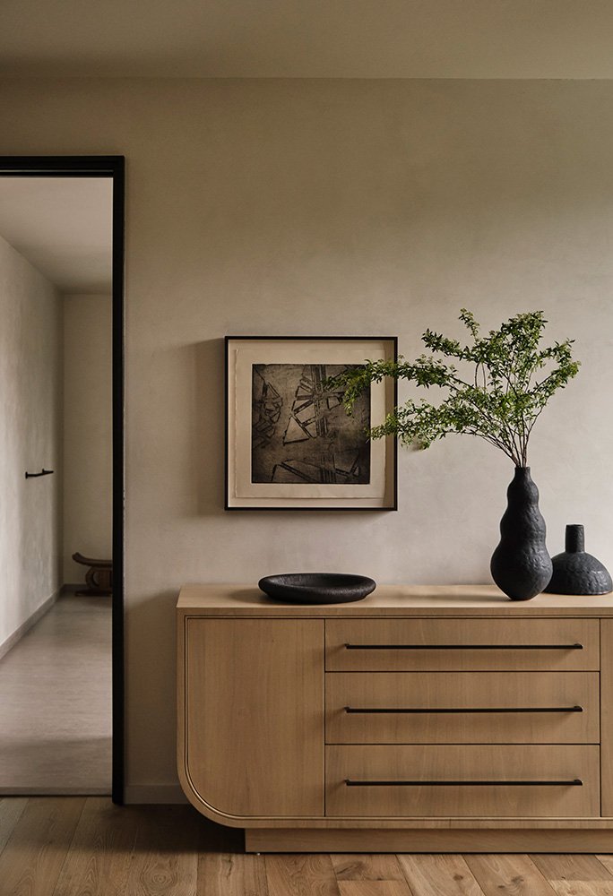 Dresser and framed art