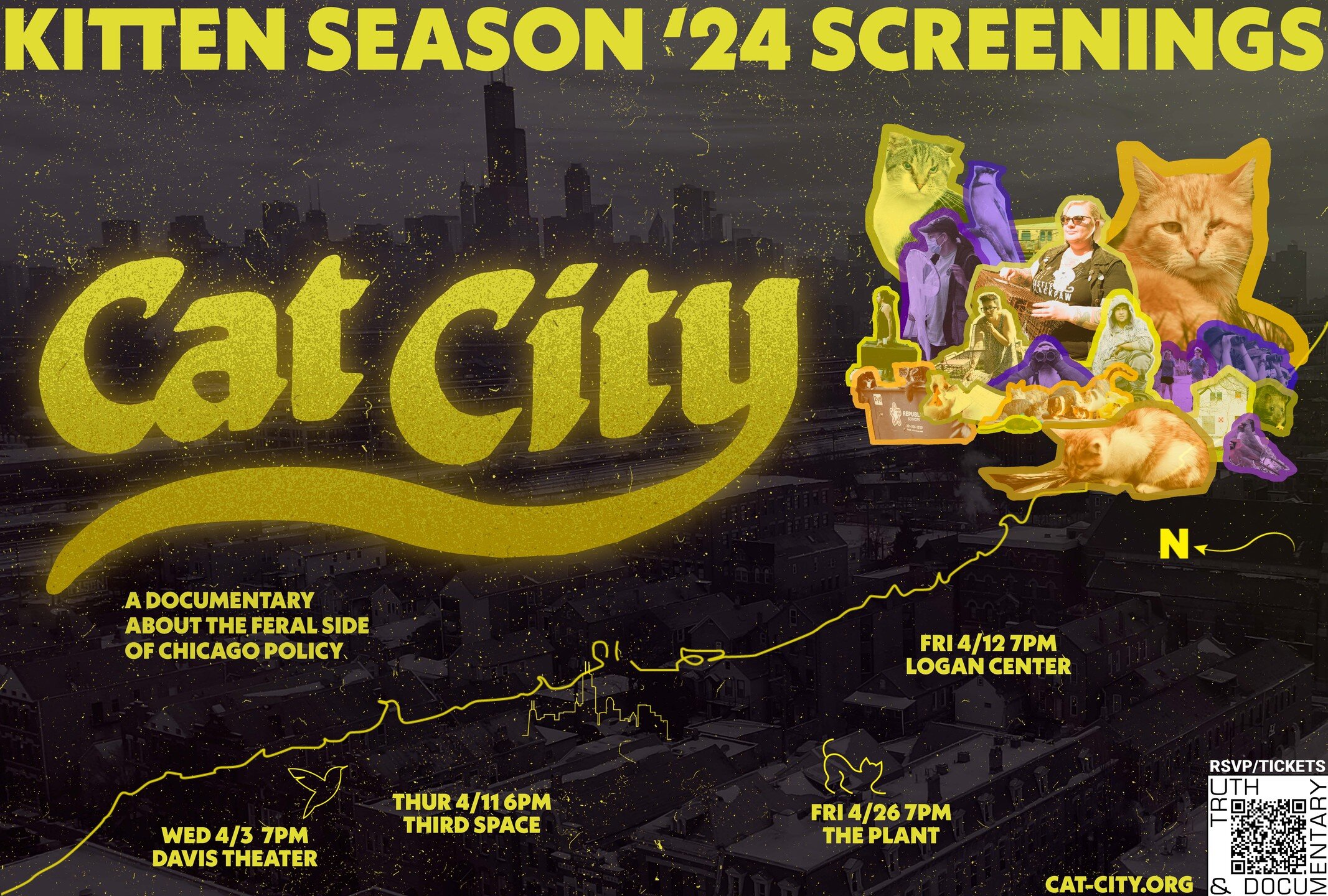 CAT CITY is coming to Chicago this kitten season 2024! 

Check out the line-up below and register for your #ticket on #Eventbrite. A panel discussion and Q&amp;A session will follow. Screenings are free and open to the public. Register here: https://