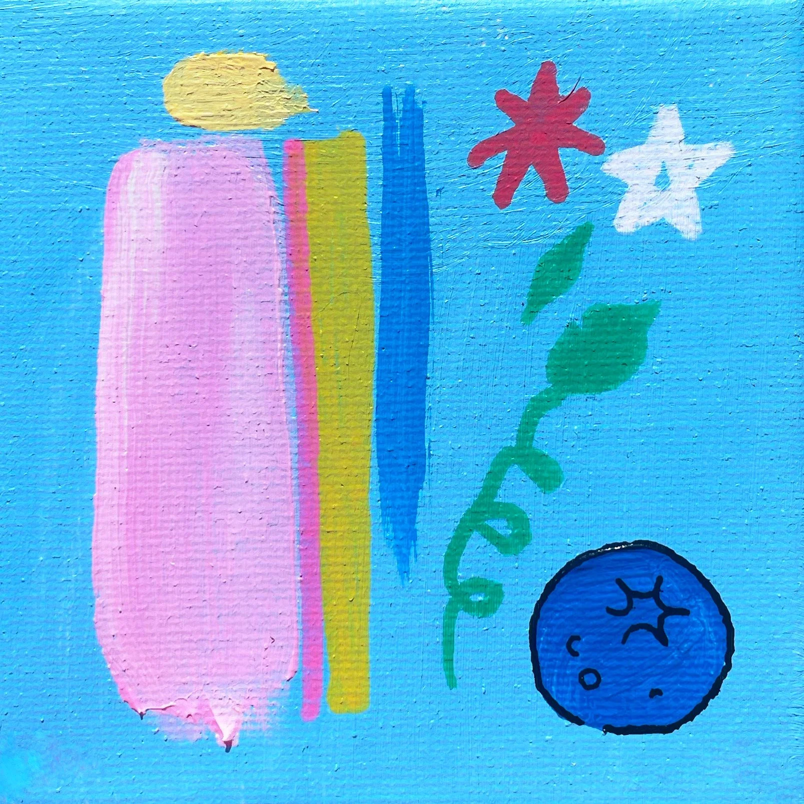 "Oh! Blueberry" 4x4 inches, acrylic on canvas