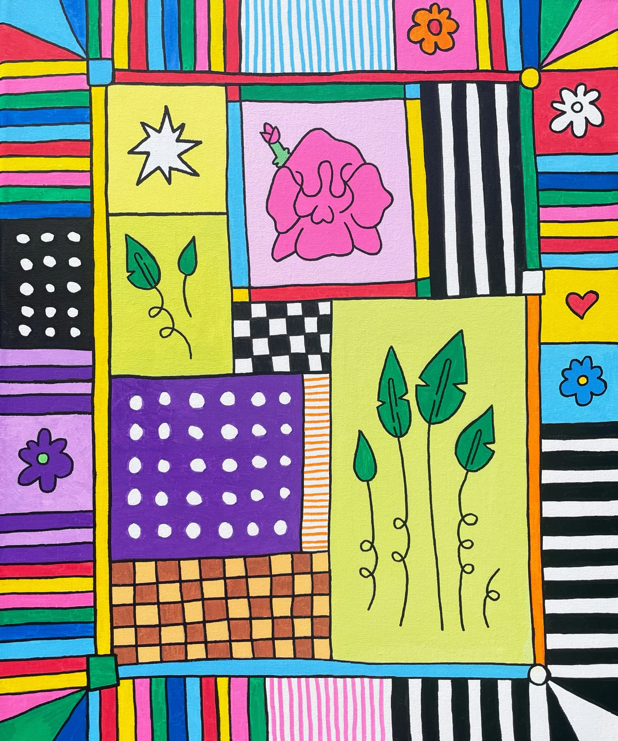 "Quilt #14" 16x20 inches, acrylic on canvas