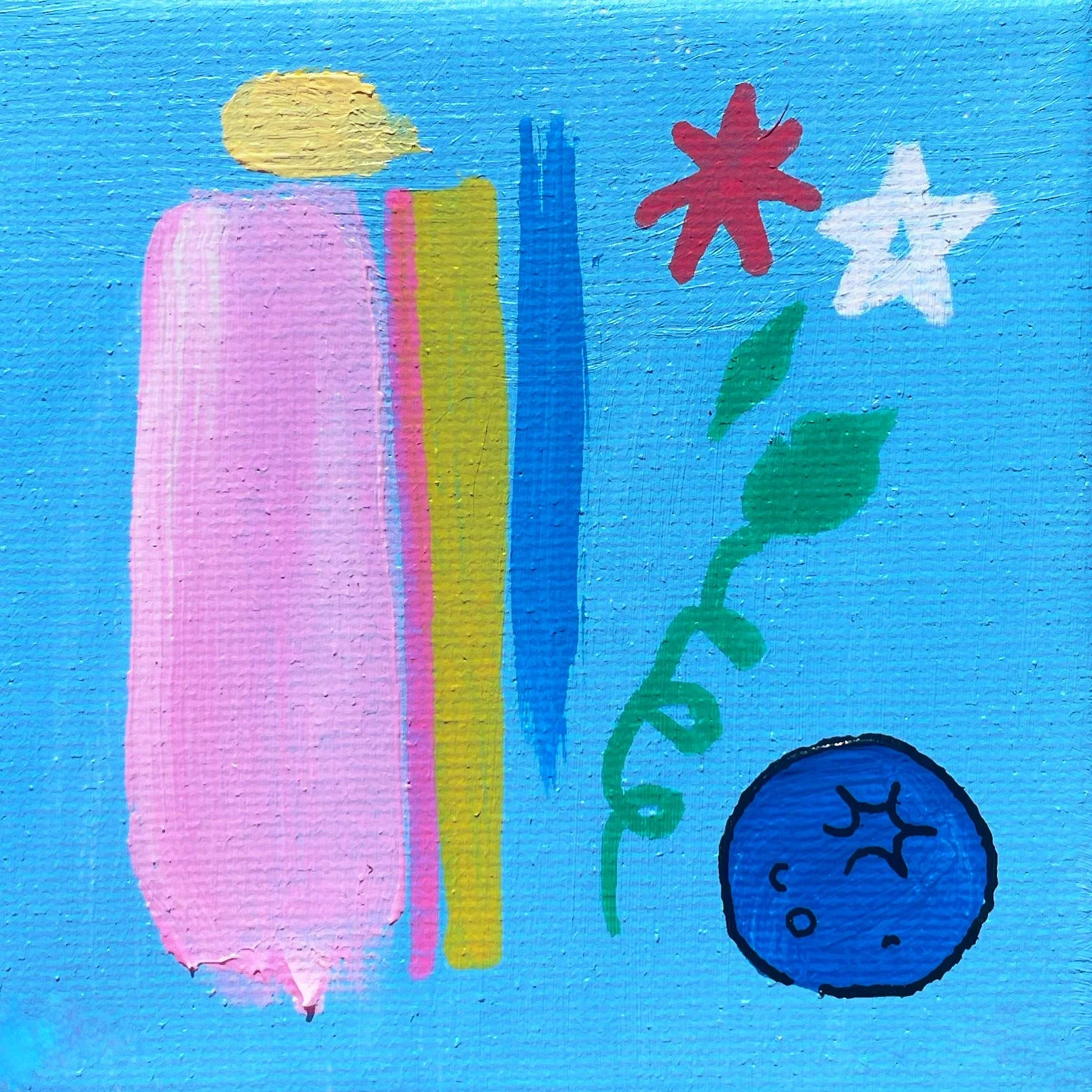 "Oh! Blueberry" 4x4 inches, acrylic on canvas