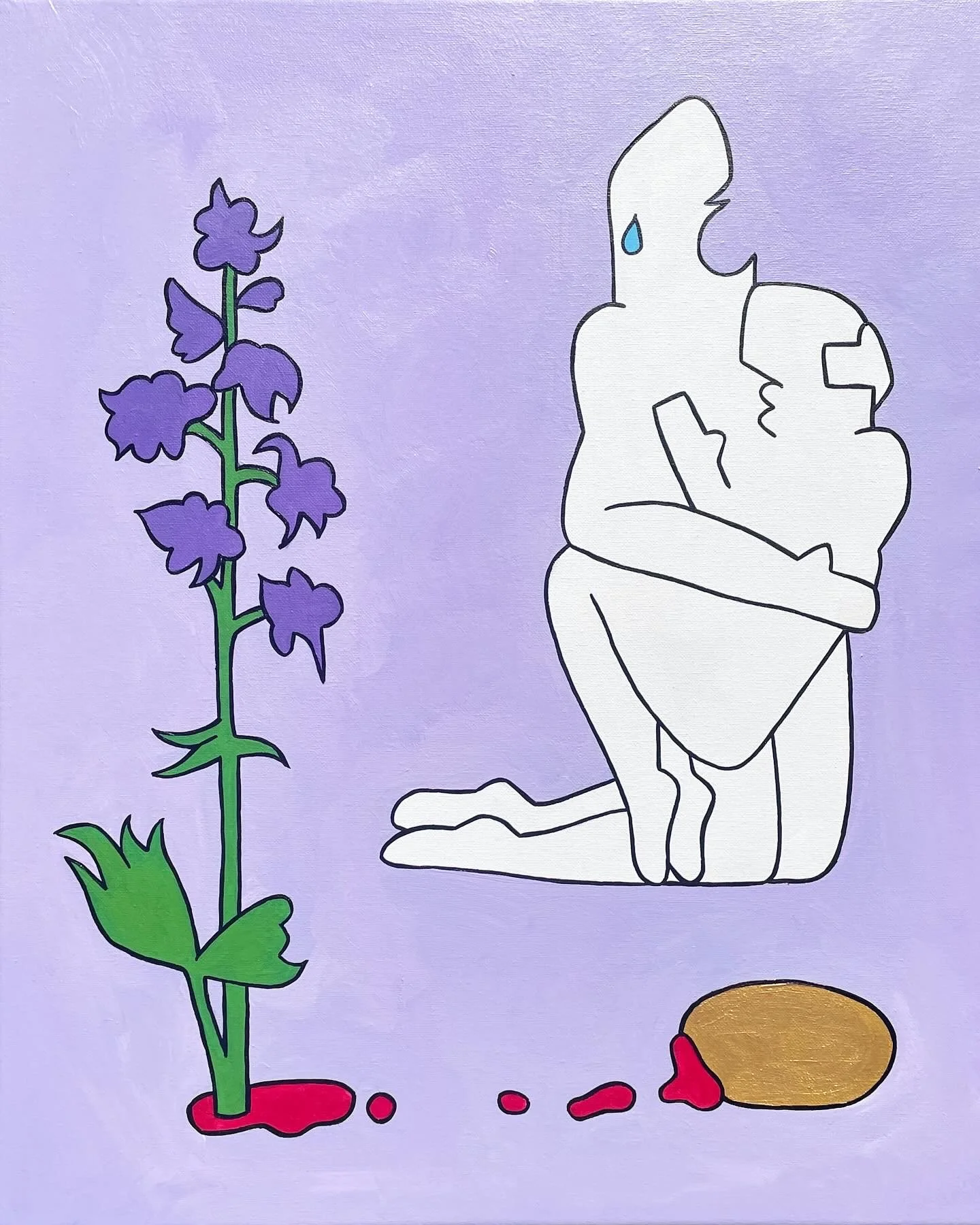 "Apollo & Hyacinthus" 20x24 inches, acrylic on canvas
