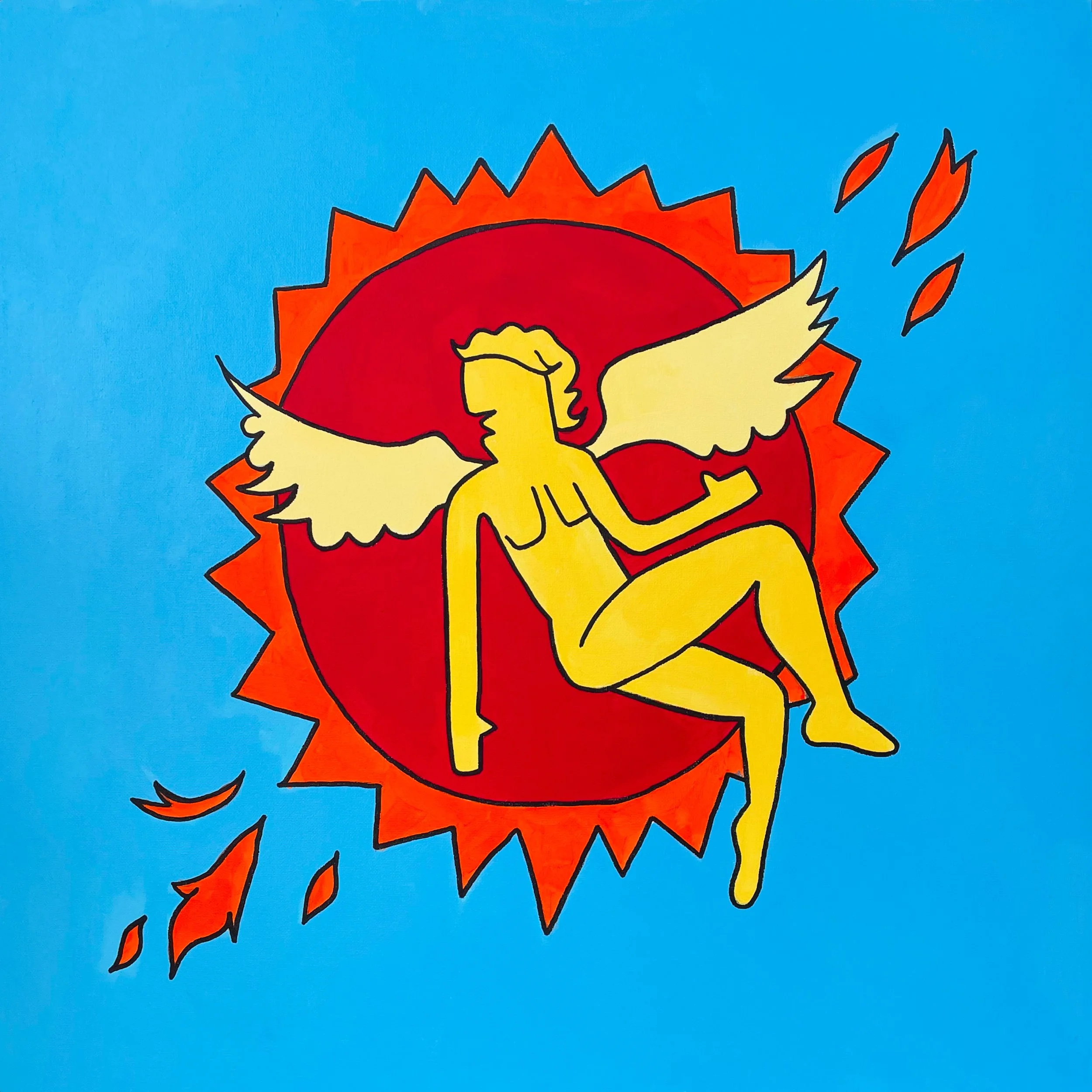 "Icarus" 24x24 inches, acrylic on canvas