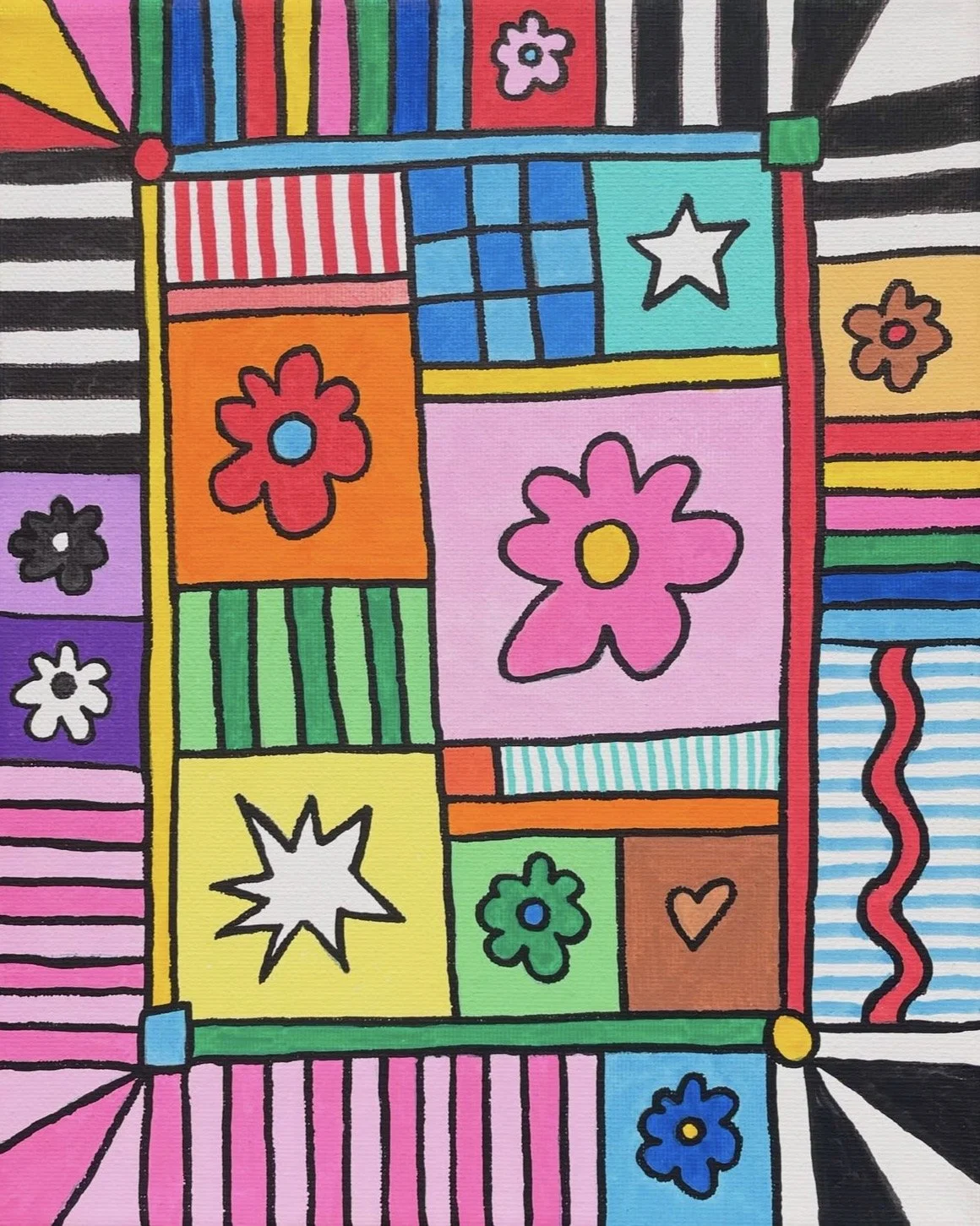 "Quilt #6" 8x10 inches, acrylic on canvas