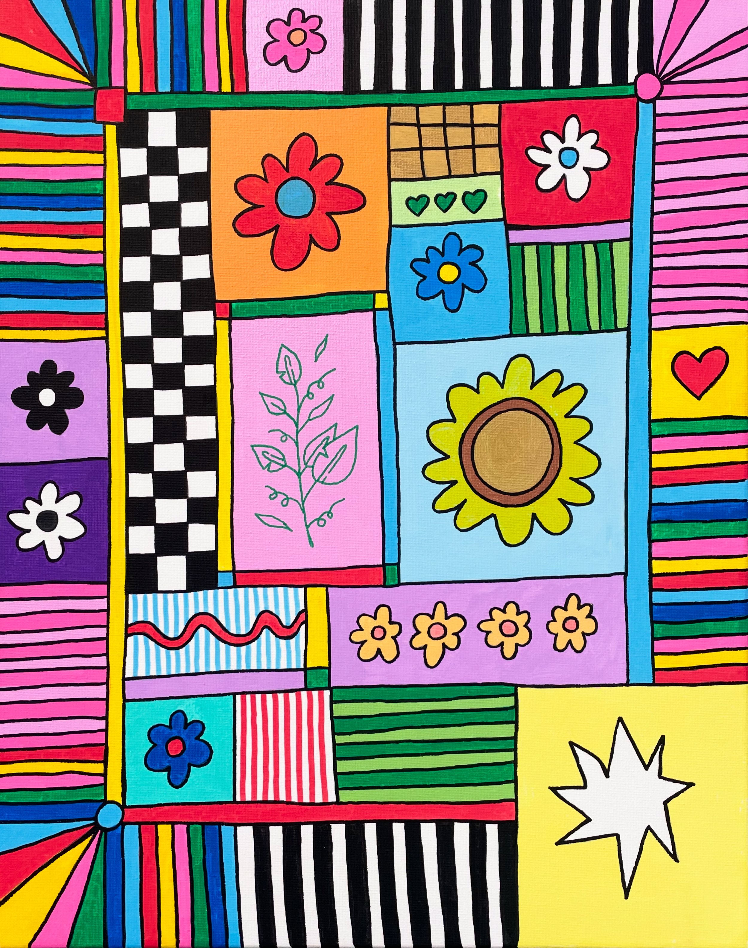 "Quilt #5" 16x20 inches, acrylic on canvas