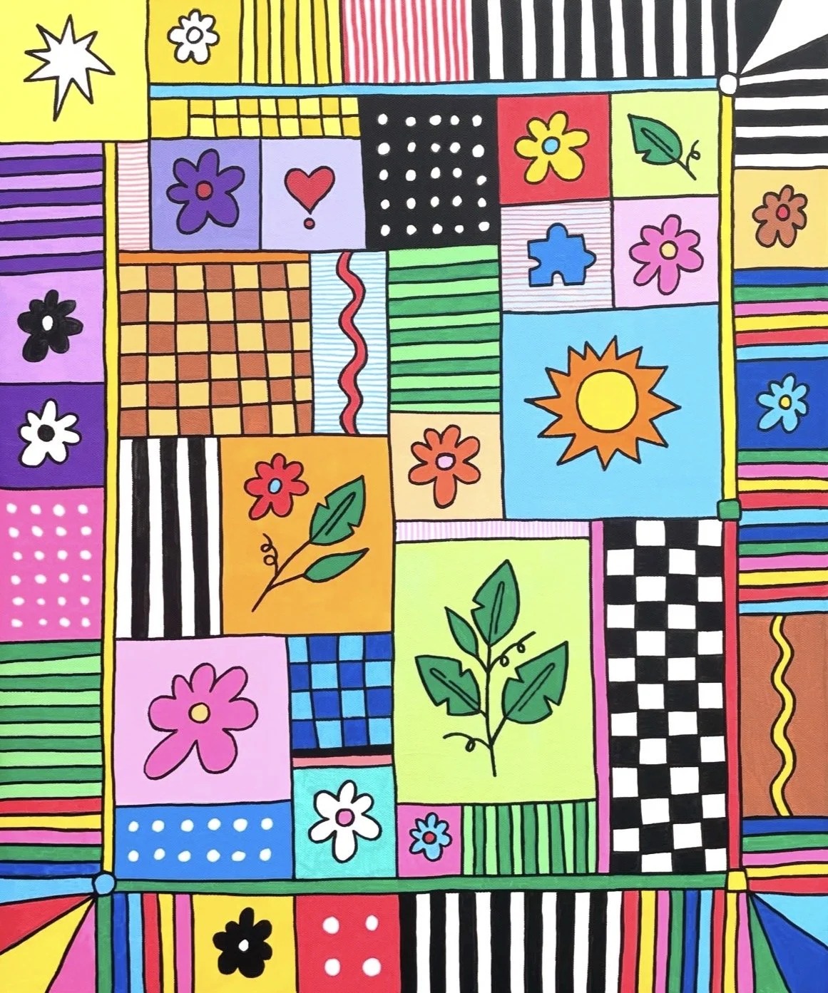 "Quilt #8" 20x24 inches, acrylic on canvas