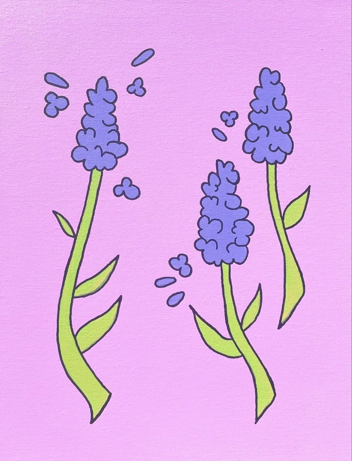 "Lavender Buds" 11x14 inches, acrylic on canvas