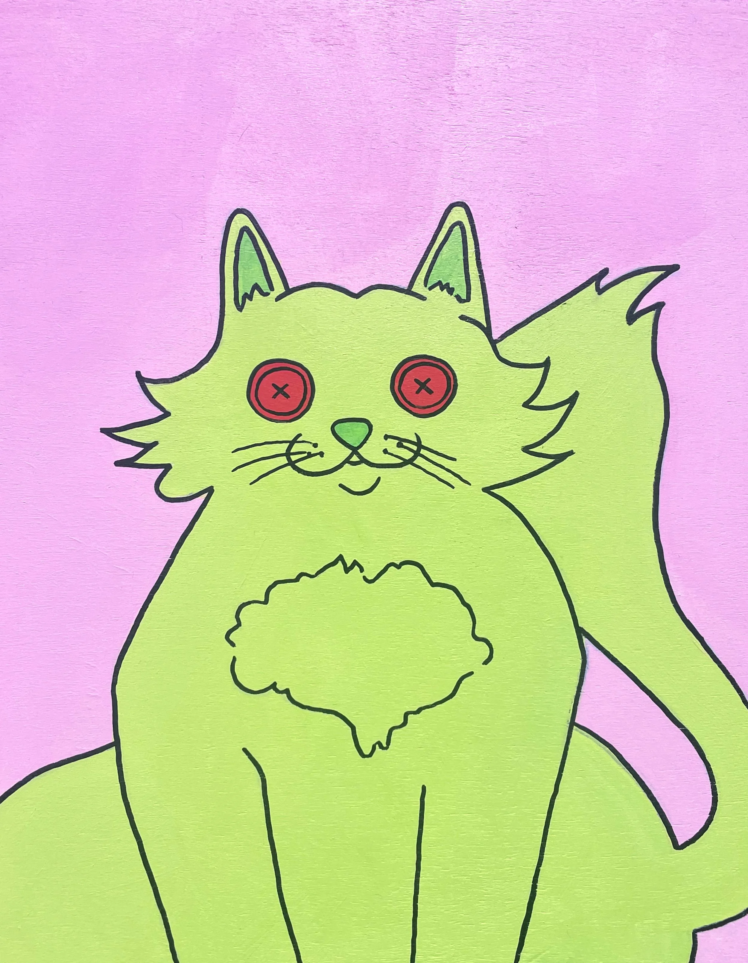 "Salad the Cat" 8x10 inches, acrylic on wood