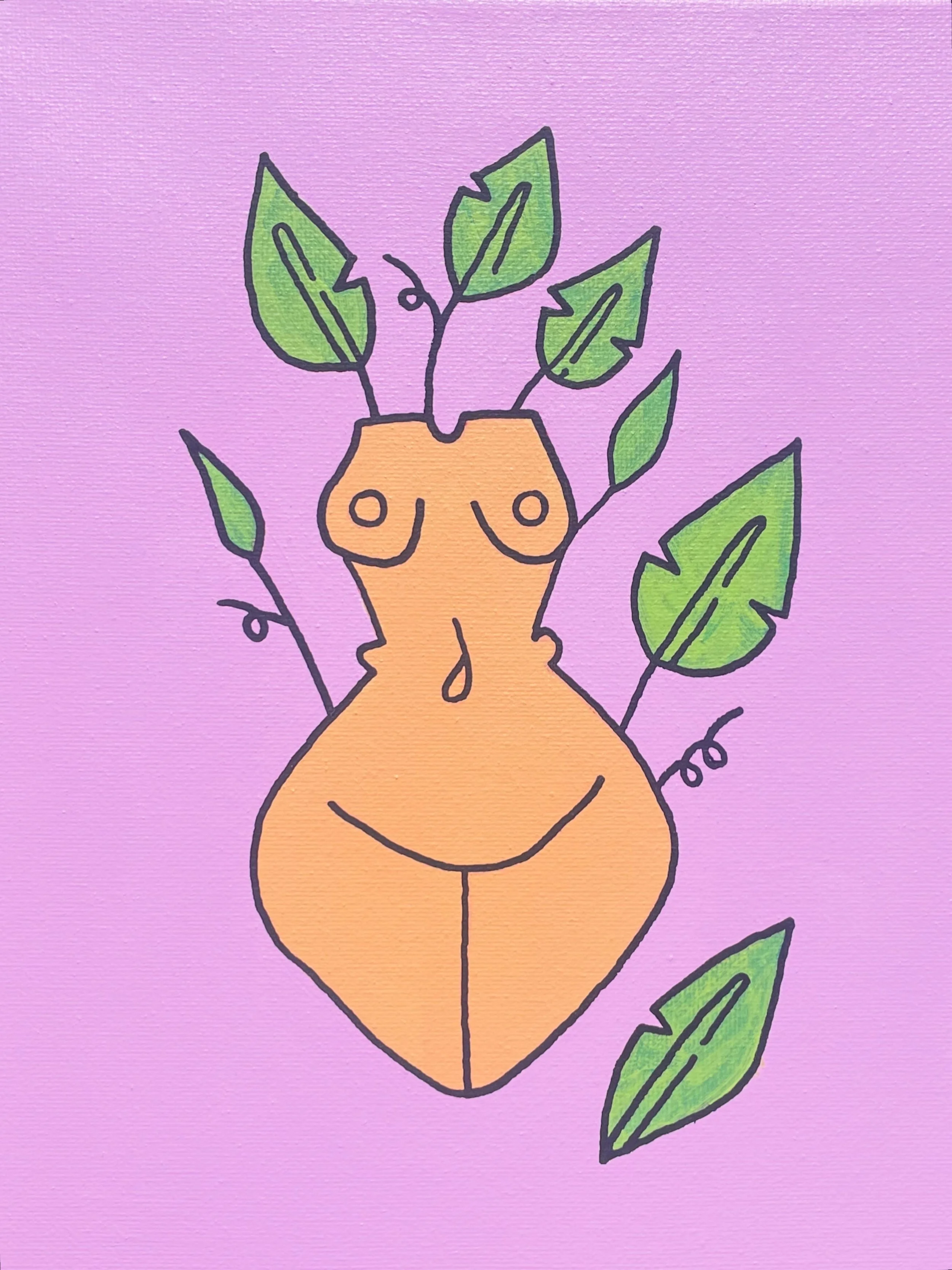 "Beautiful Bodies: Growth: Tangerine" 8x10 inches, acrylic on canvas
