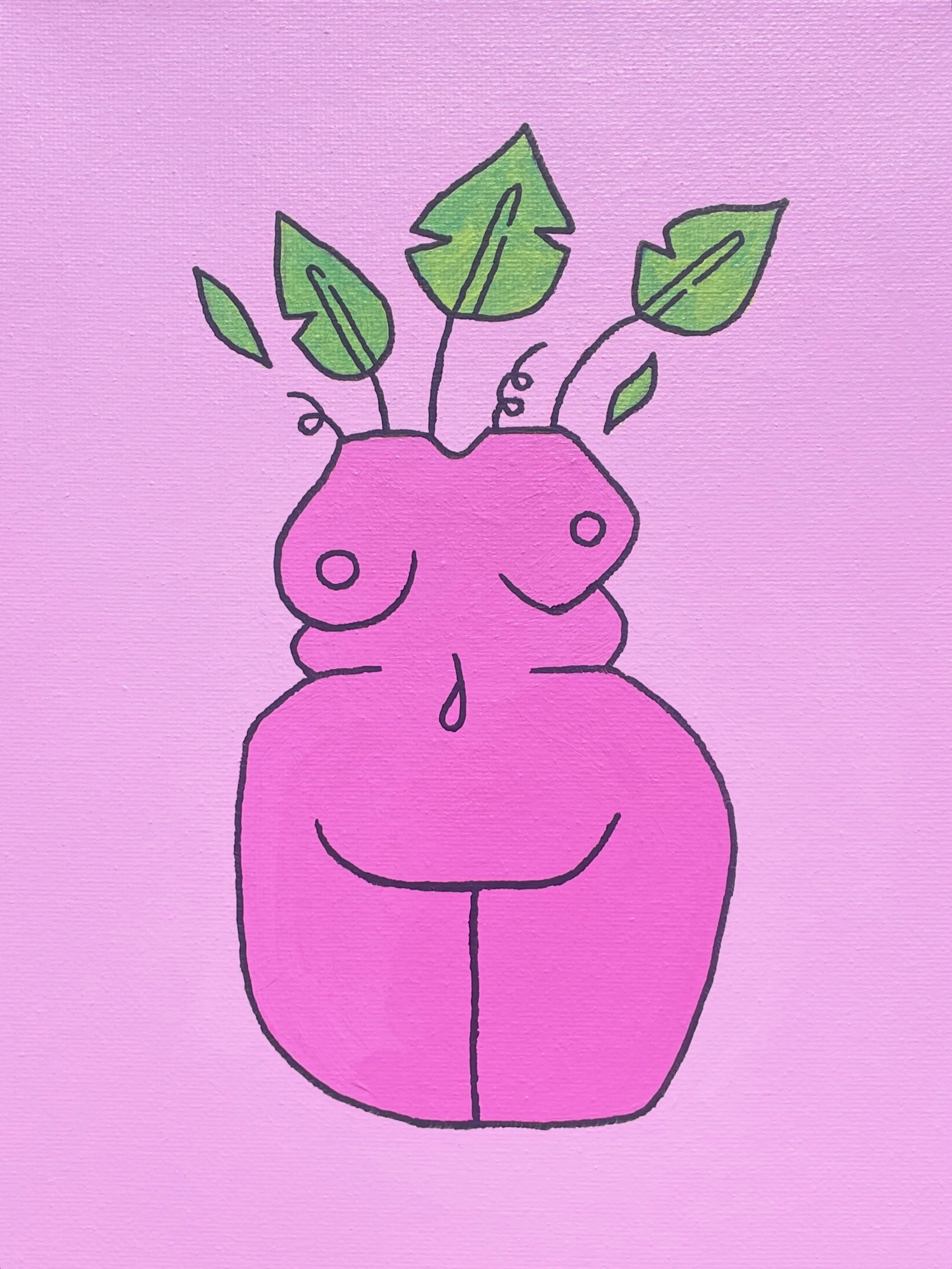"Beautiful Bodies: Growth: Magenta" 8x10 inches, acrylic on canvas
