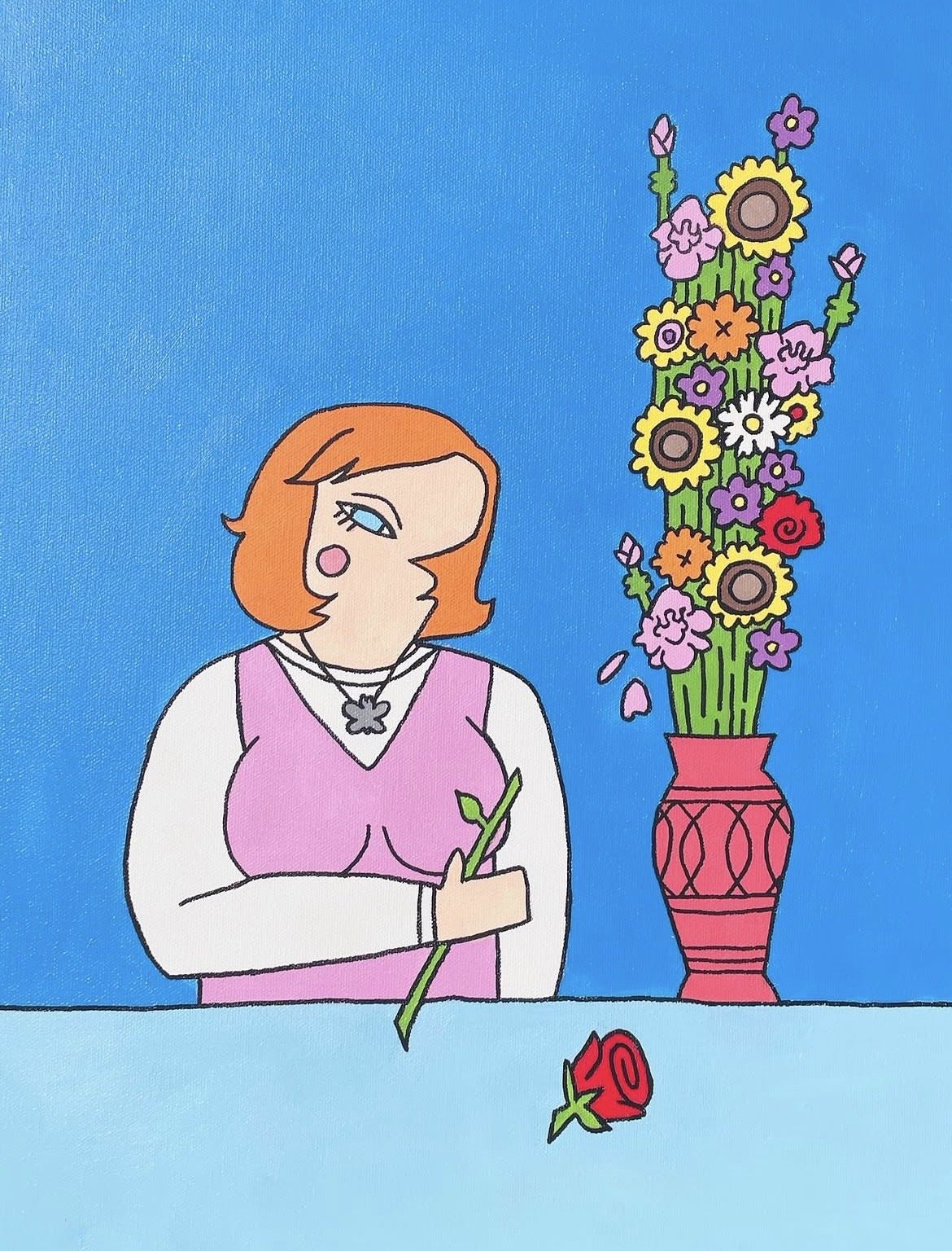 "Allan's Rose" 18x24 inches, acrylic on canvas