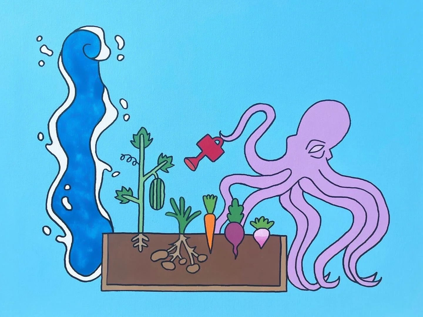 "Octopuses Garden" 16x20 inches, acrylic on canvas