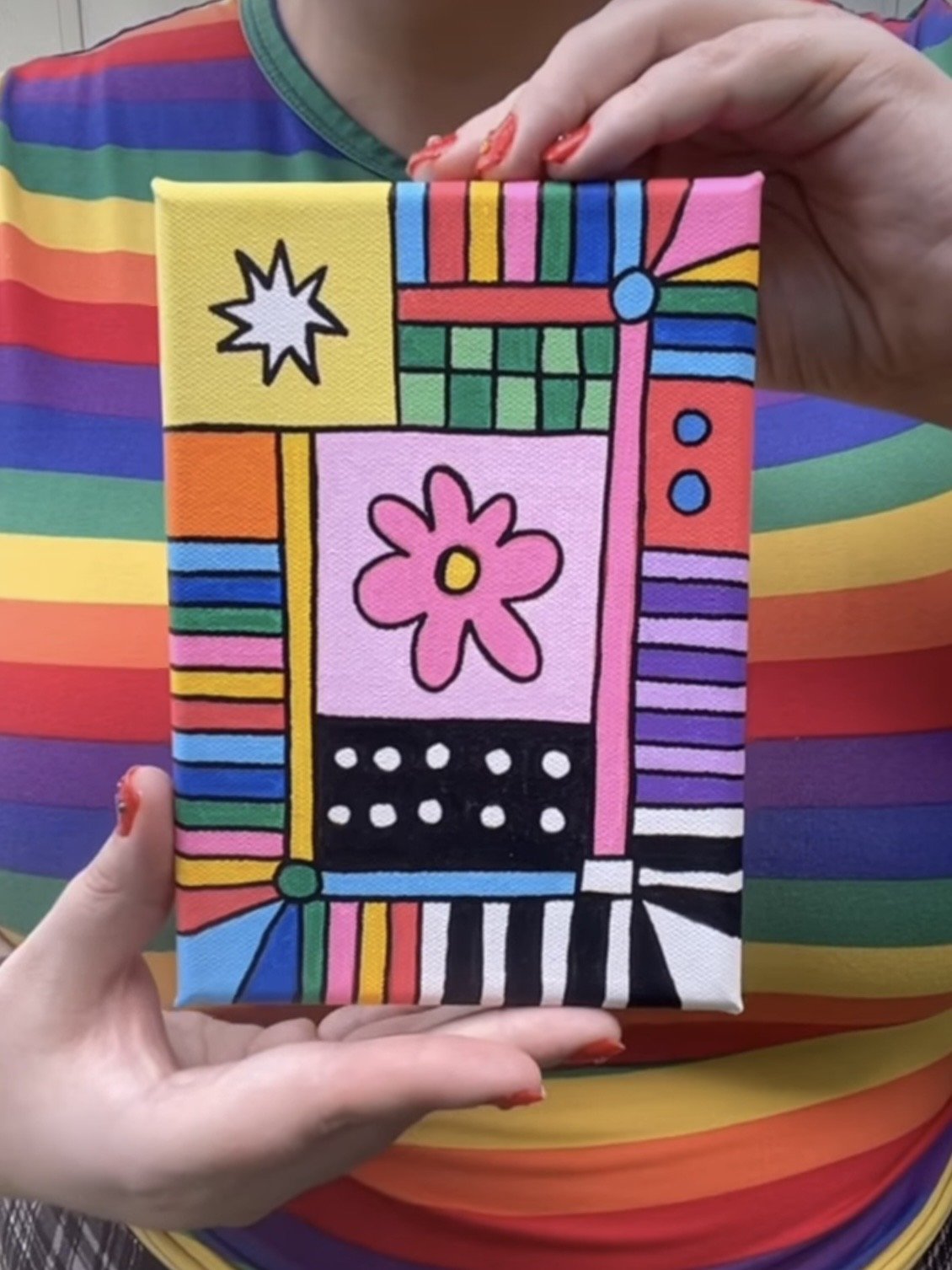 "Quilt #10" 5x7 inches, acrylic on canvas