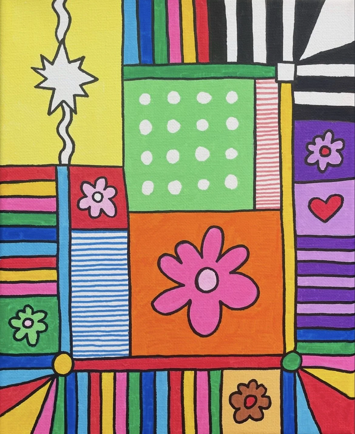 "Quilt #9" 8x10 inches, acrylic on canvas