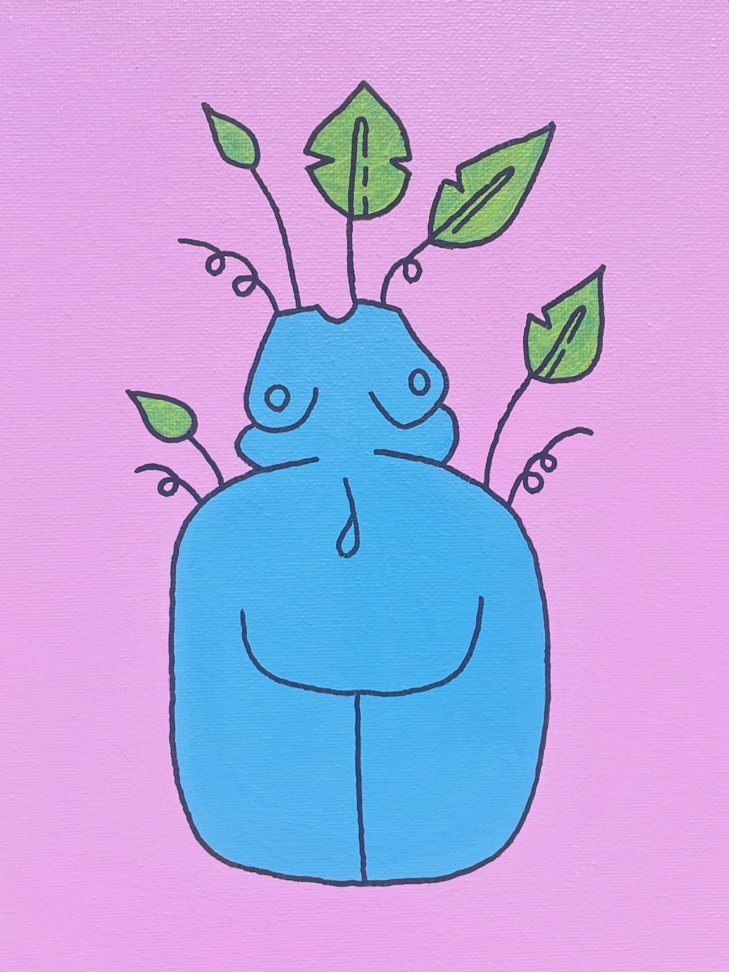 "Beautiful Bodies: Growth: Blue" 8x10 inches, acrylic on canvas