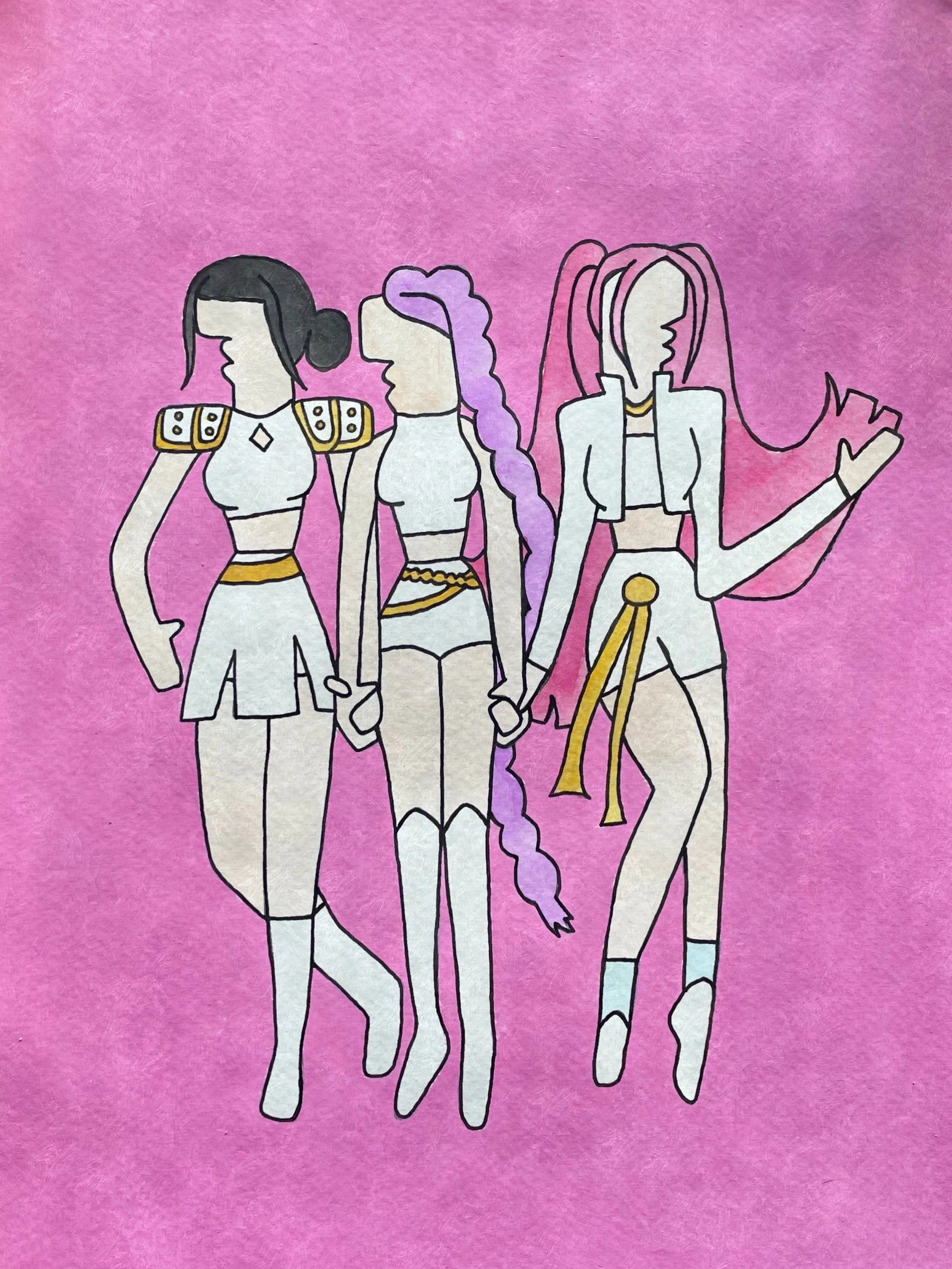 "HUNTRIX" 9x12 inches, acrylic and watercolor on paper