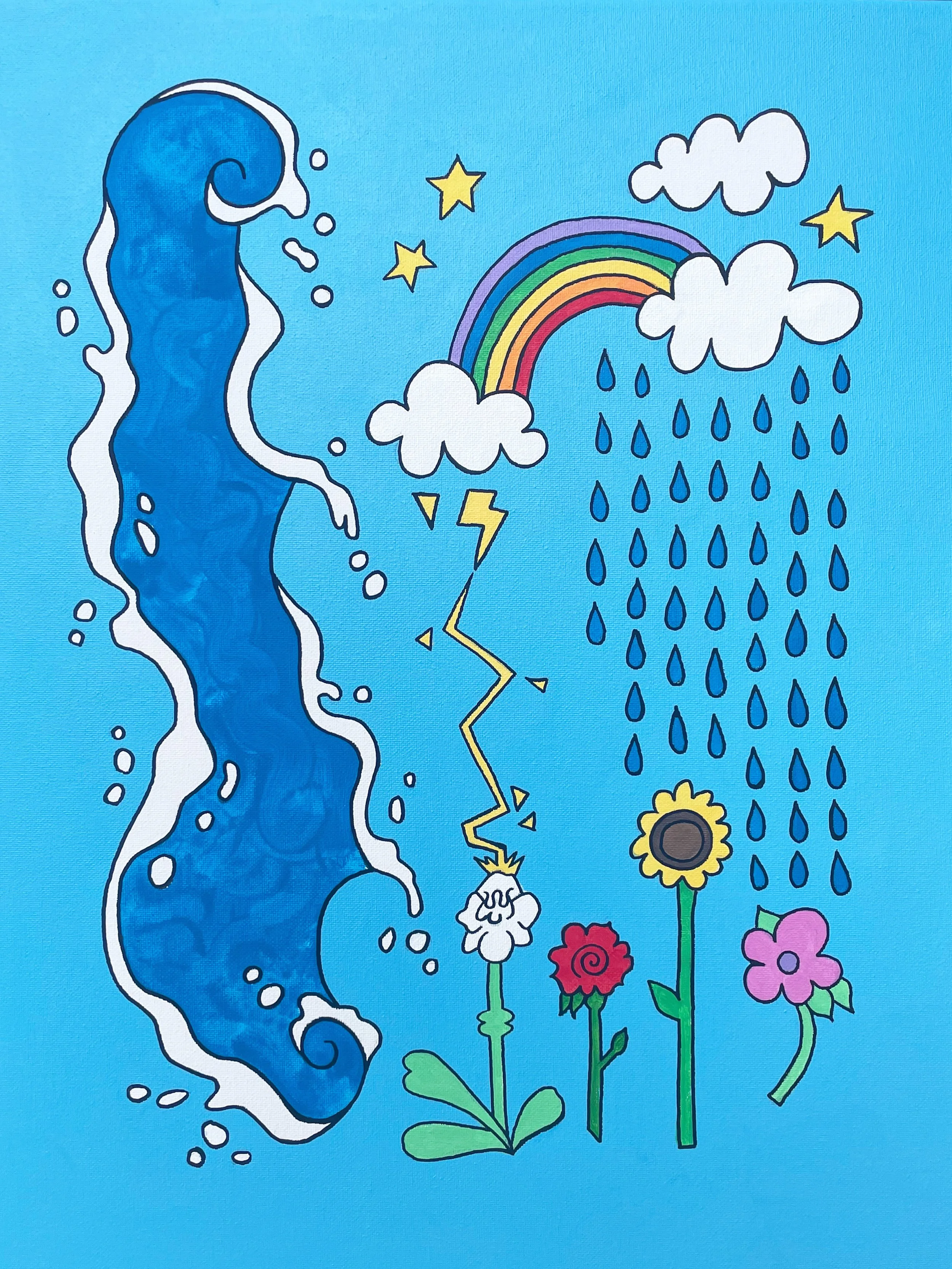 "Little April Showers" 20x24 inches, acrylic on canvas