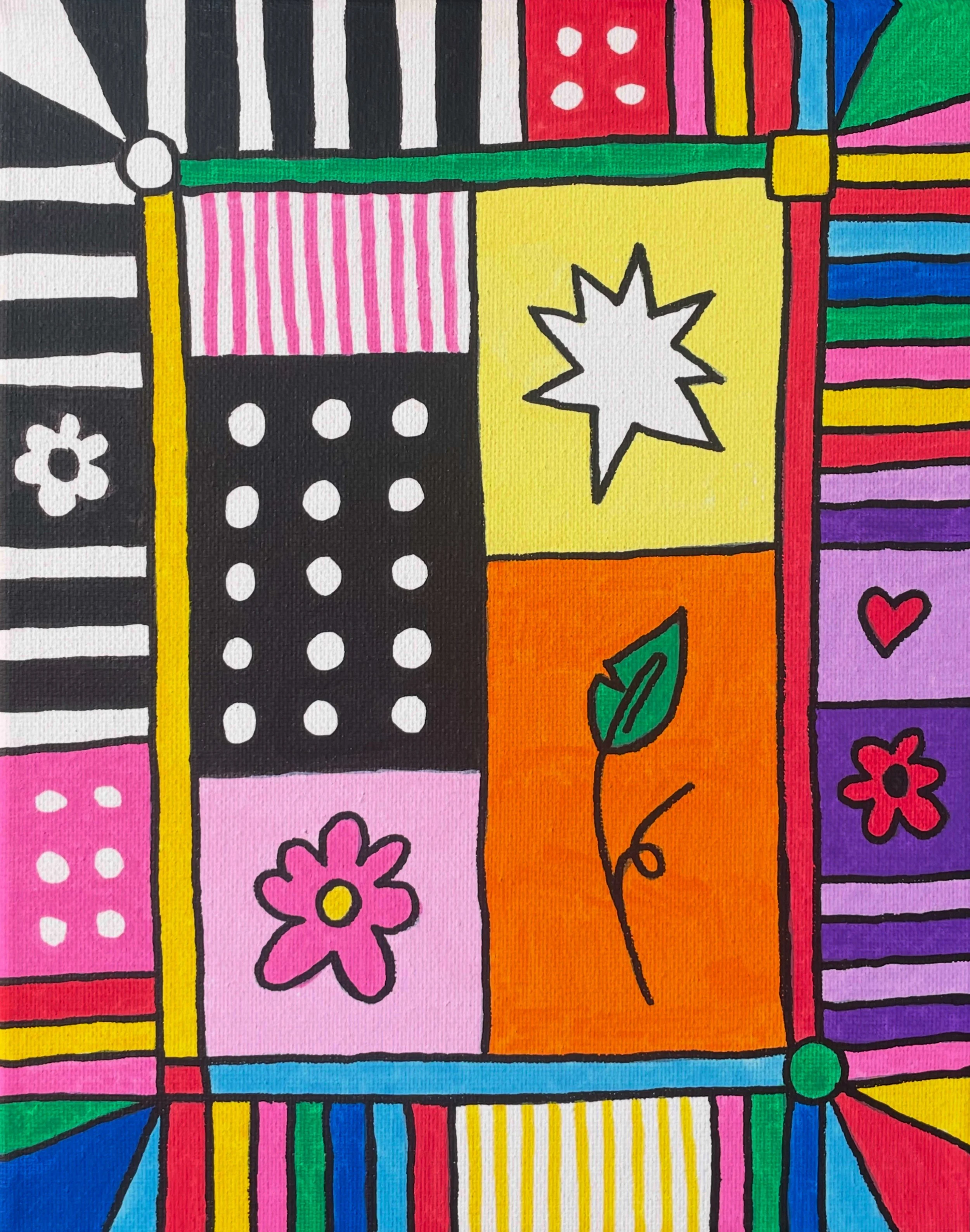 "Quilt #13" 8x10 inches, acrylic on canvas