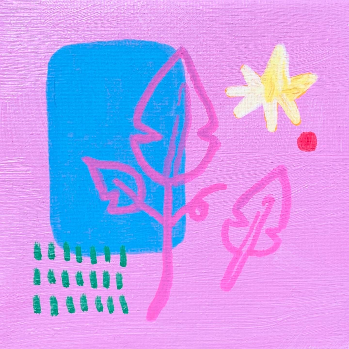 "Pink creeping back in I think?" 4x4 inches, acrylic on canvas